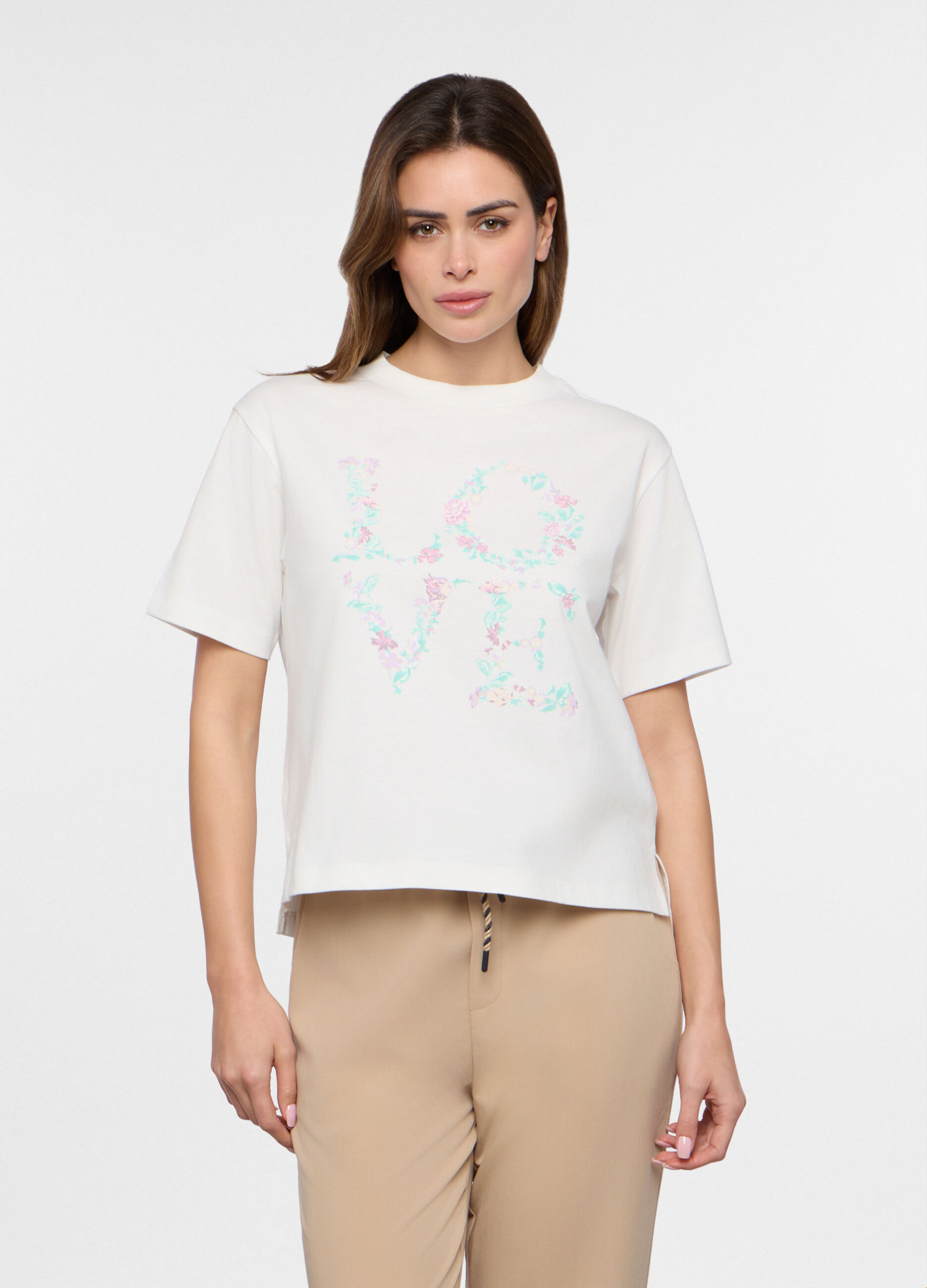 T-shirt in jersey di puro cotone donna_0