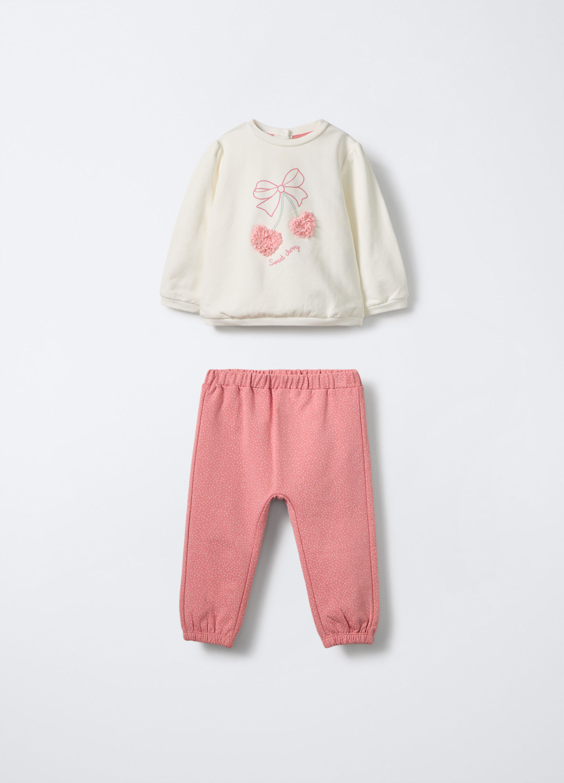 Jogging set in felpa di cotone stretch neonata_0