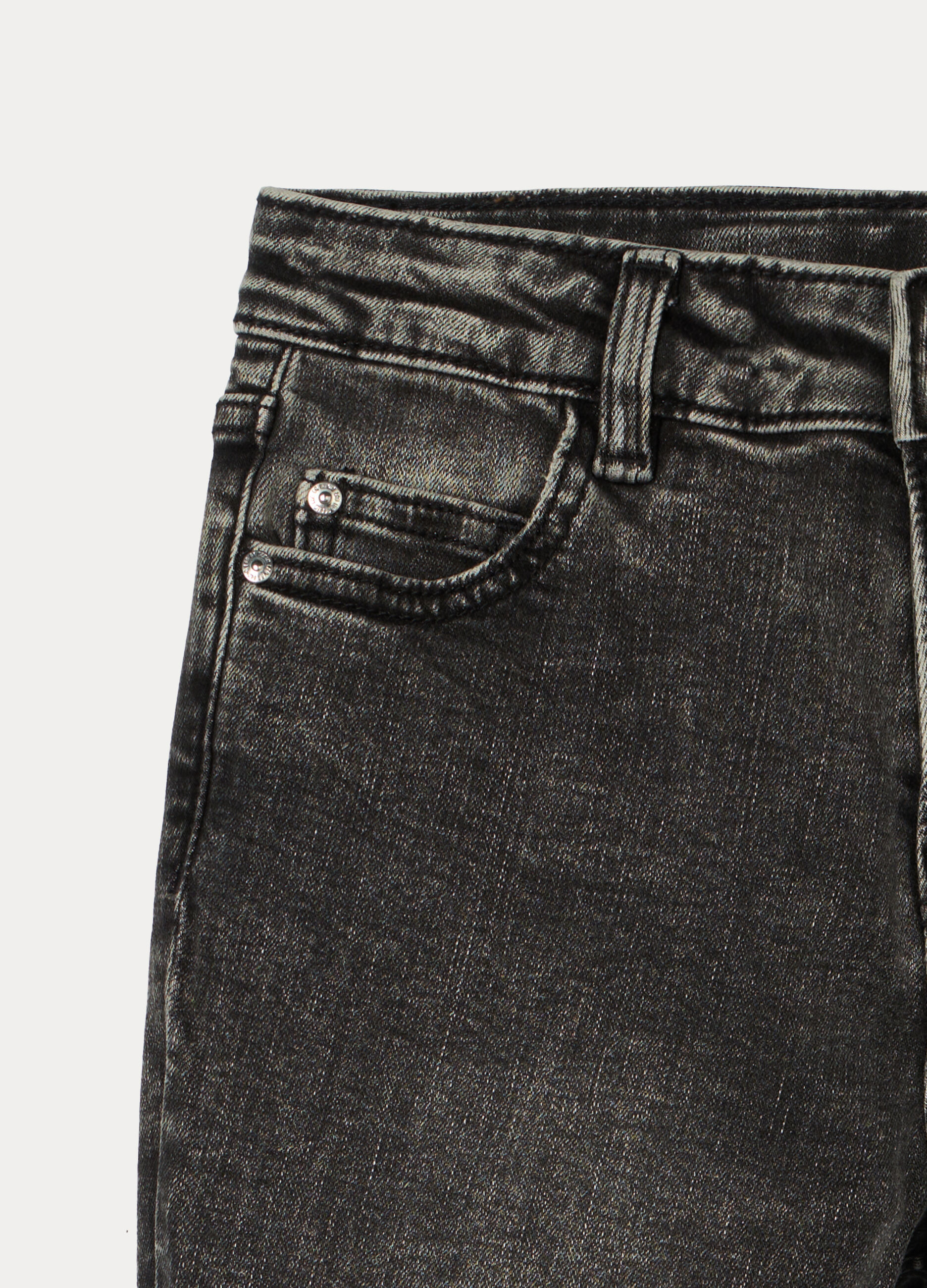 Pantaloni flare fit in denim di cotone stretch ragazza_2