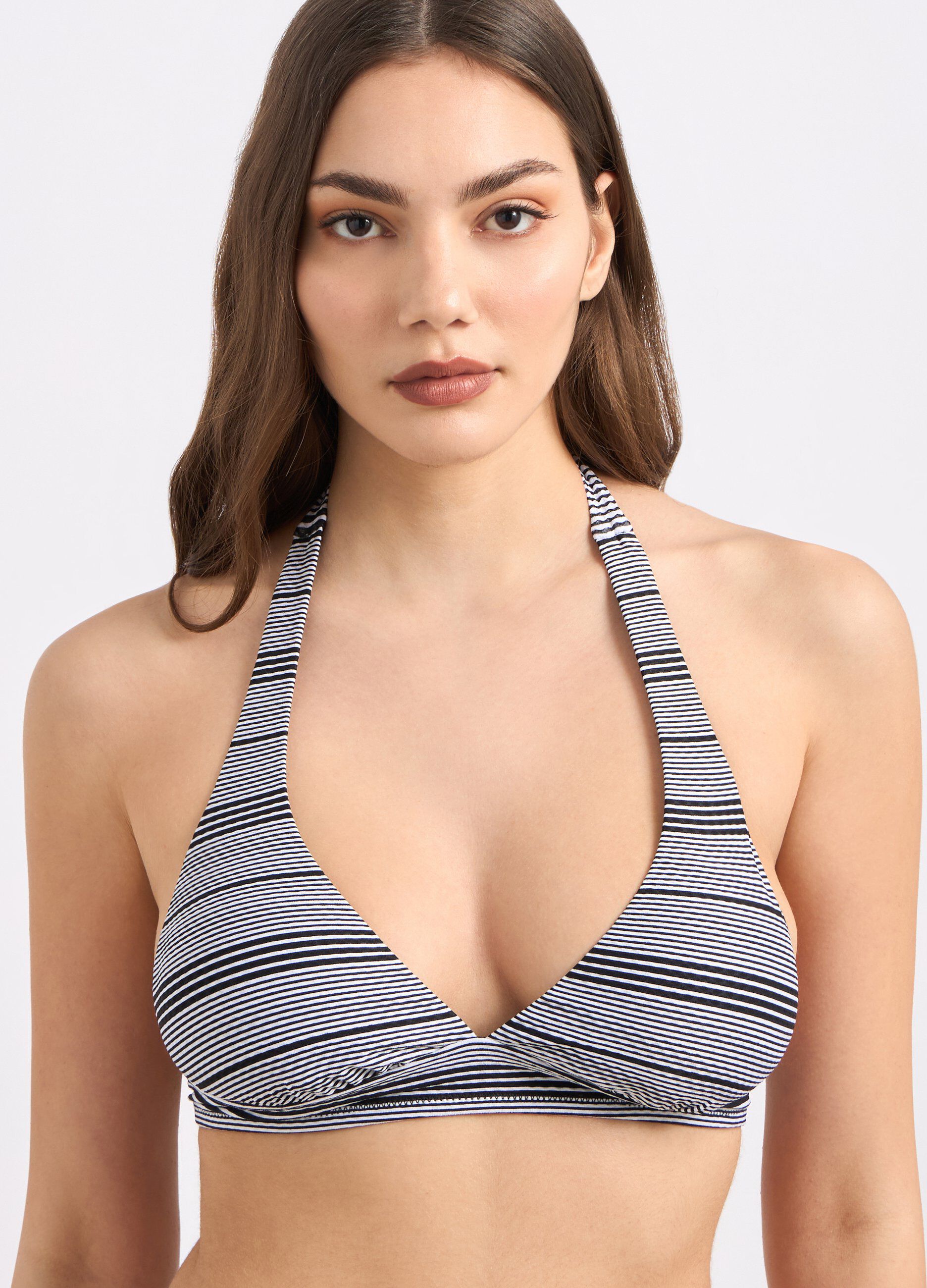 Top bikini triangolo a righe donna_2