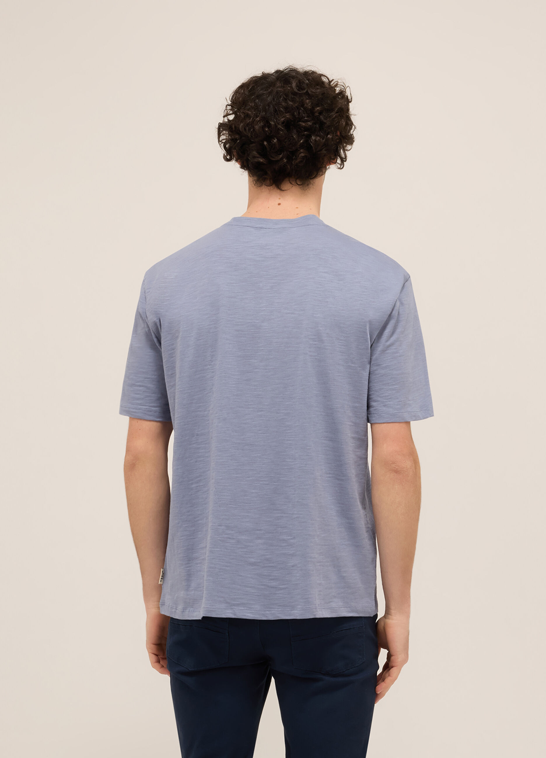 T-shirt girocollo in puro cotone mélange uomo_1