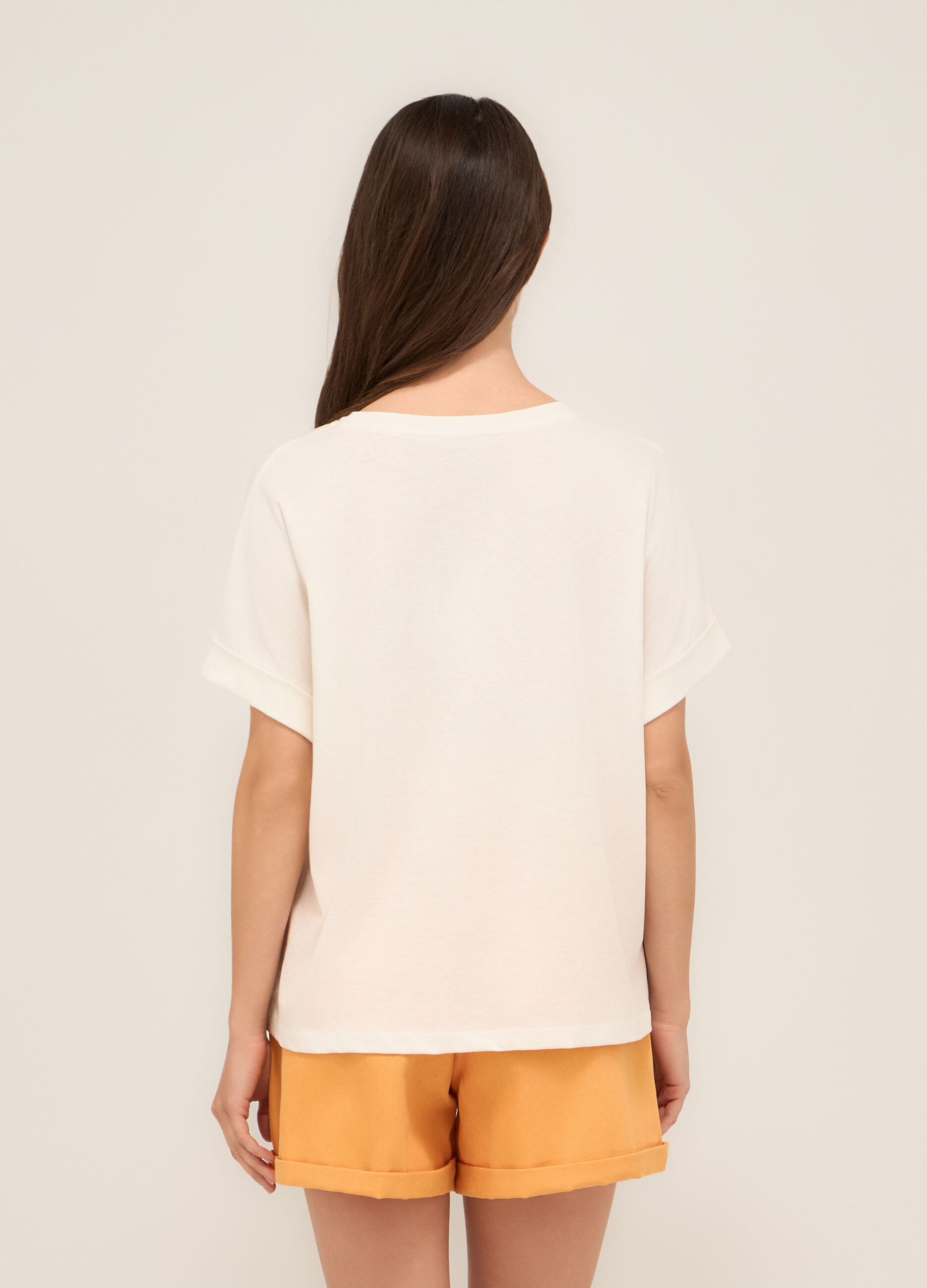 T-shirt in jersey di puro cotone donna_1