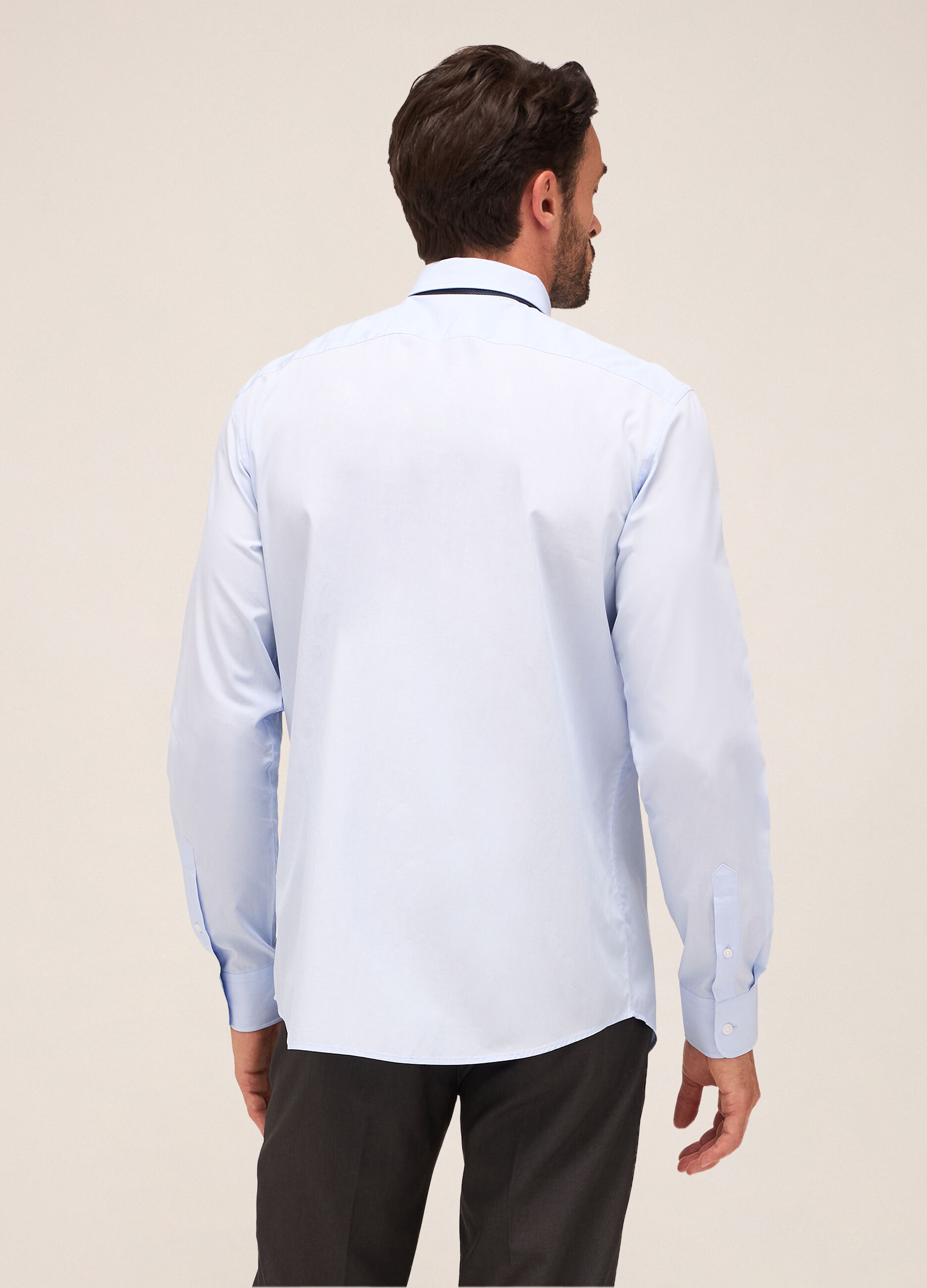 Camicia regular fit colletto francese in cotone uomo_1