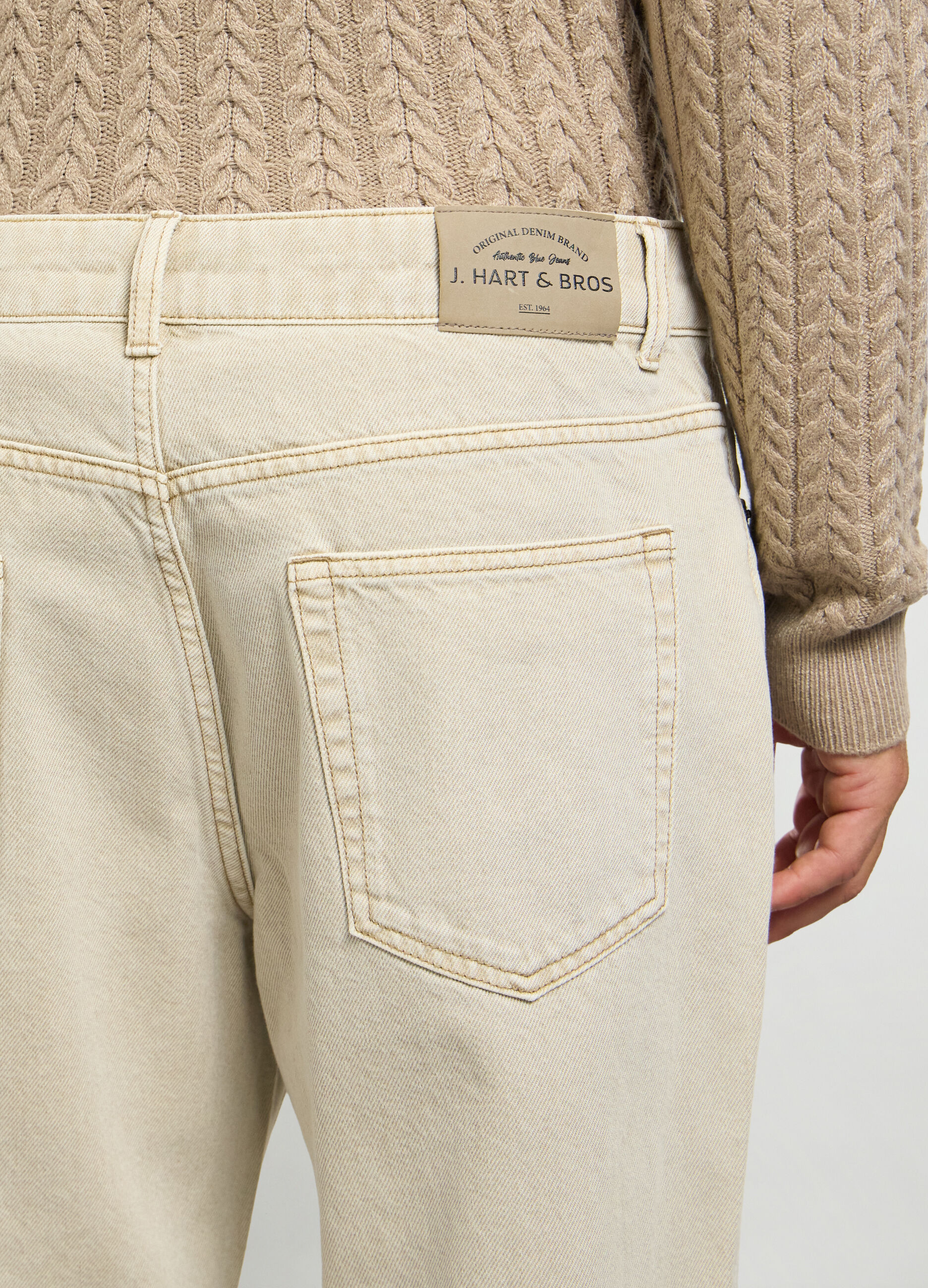 Jeans straight fit in denim di cotone uomo_2