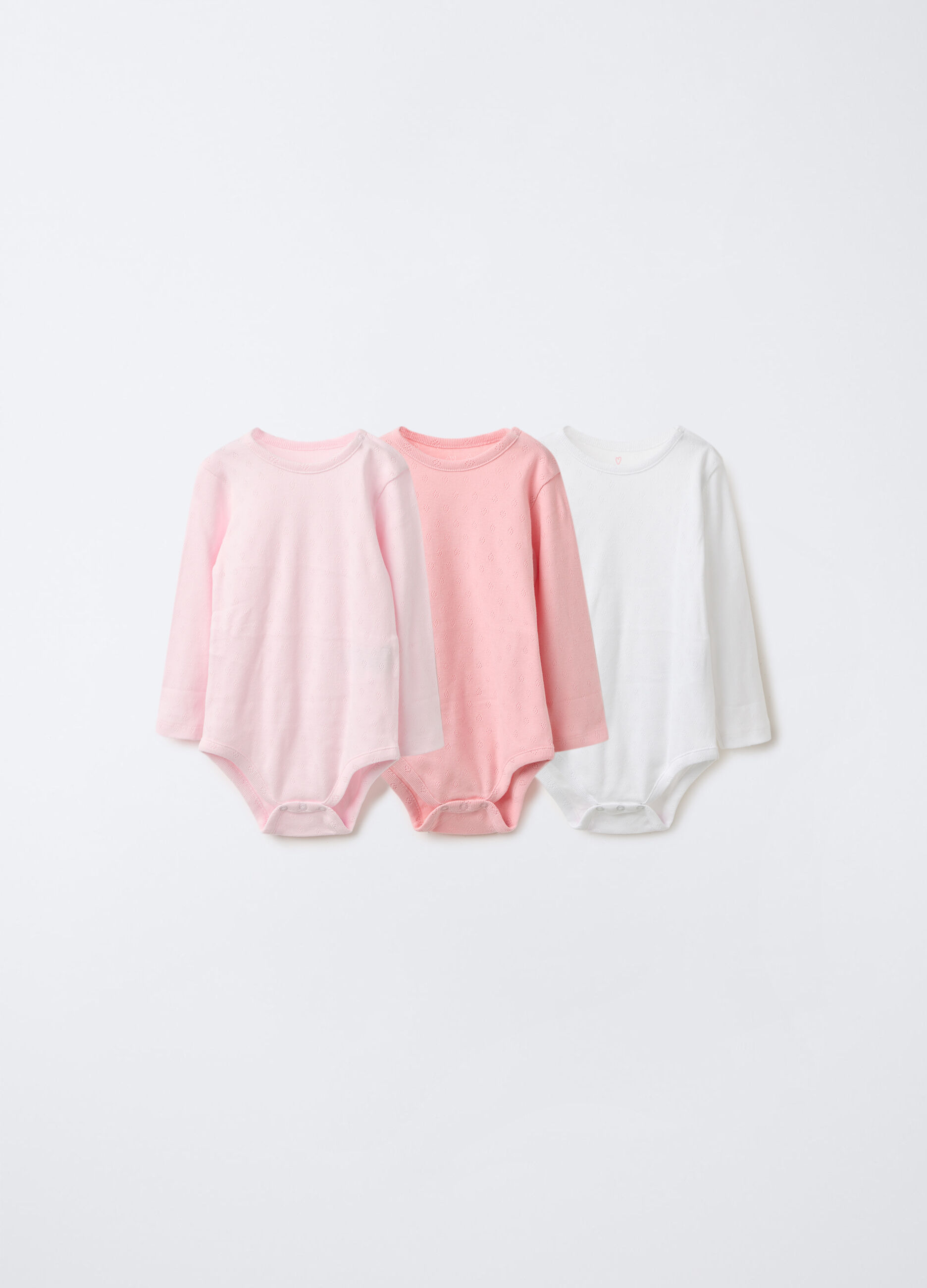 Pack 3 body in puro cotone pointelle _0