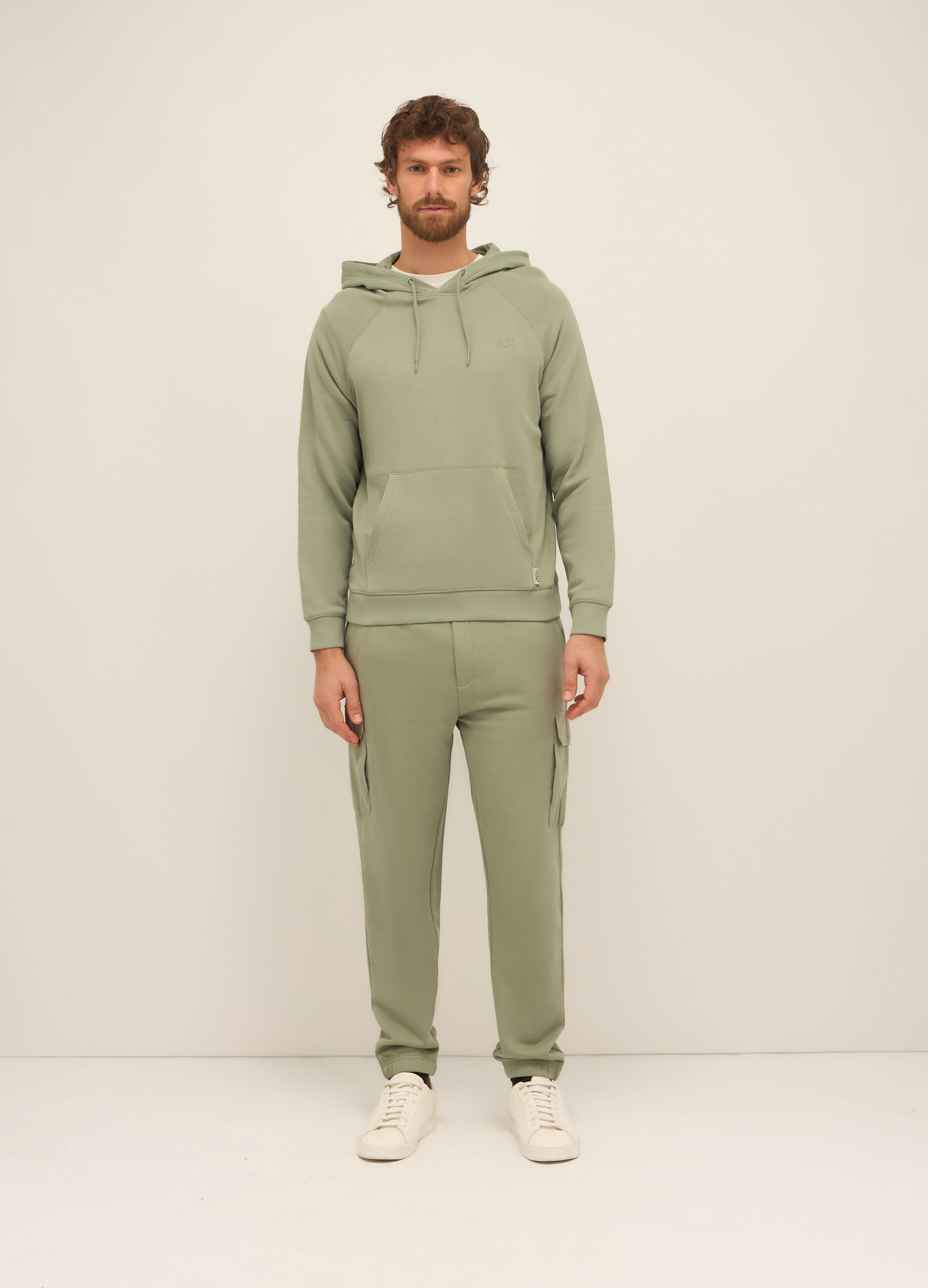 Jogger cargo in felpa di cotone uomo_0
