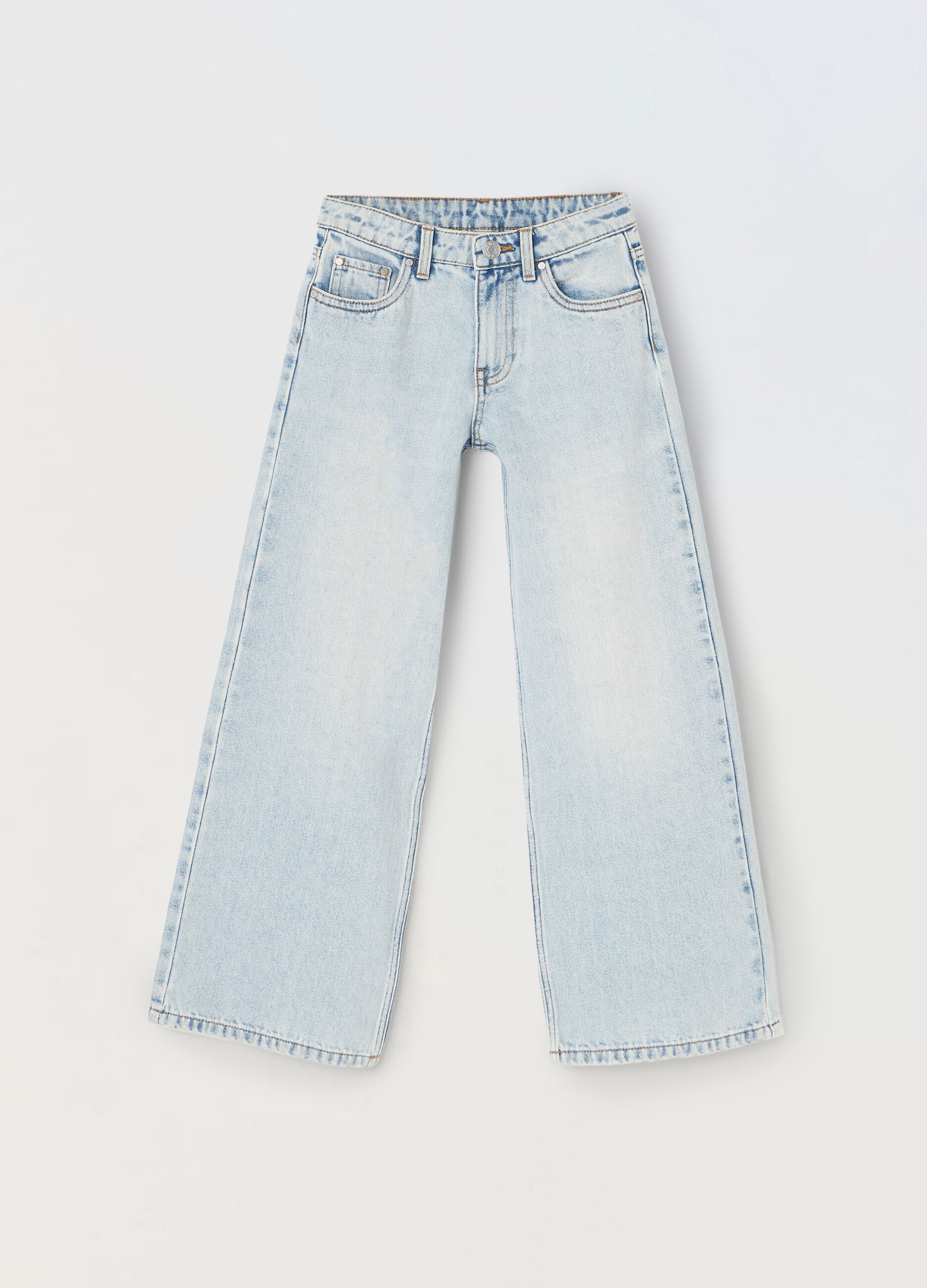 Pantaloni in denim di misto cotone ragazza_0