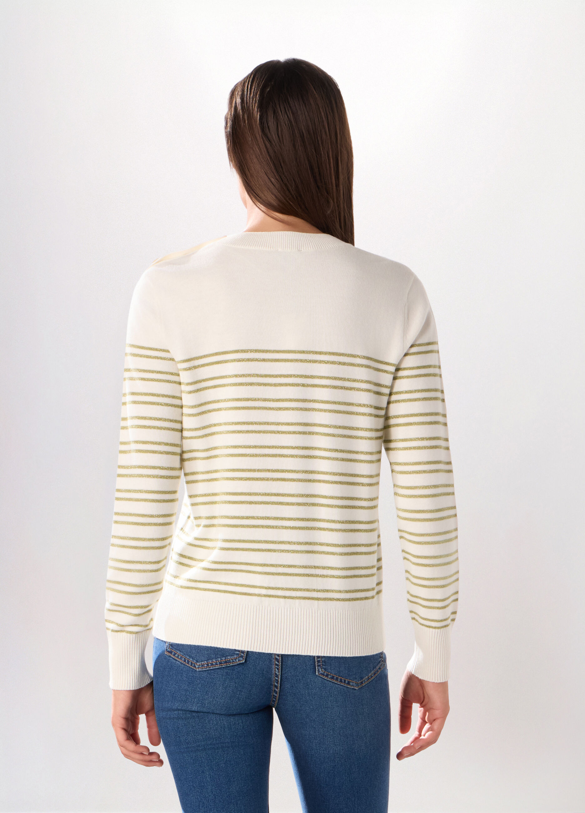 Pullover a righe misto cotone donna_1