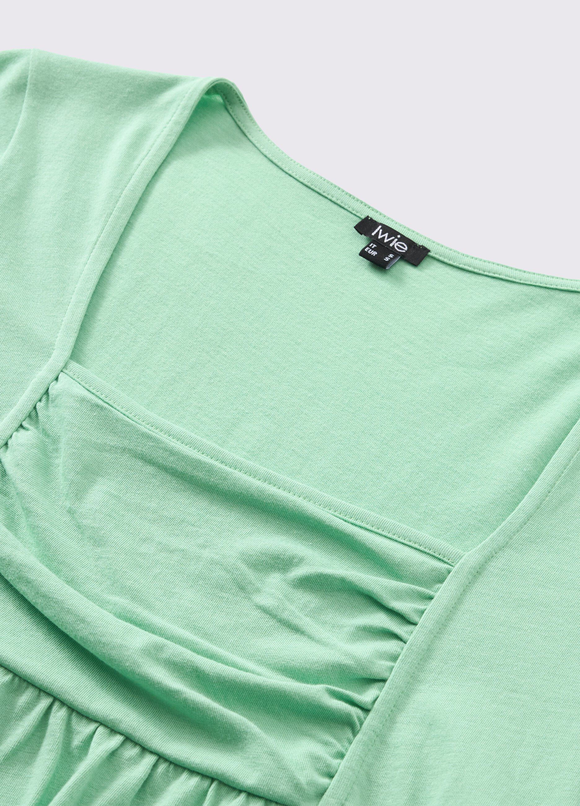 T-shirt in puro cotone con scollo squadrato donna_1