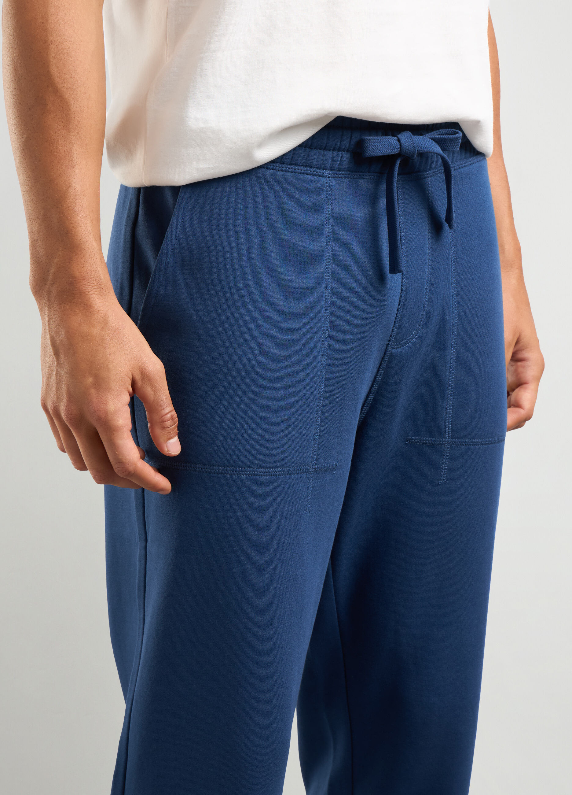 Joggers regular fit in felpa di misto cotone uomo_2