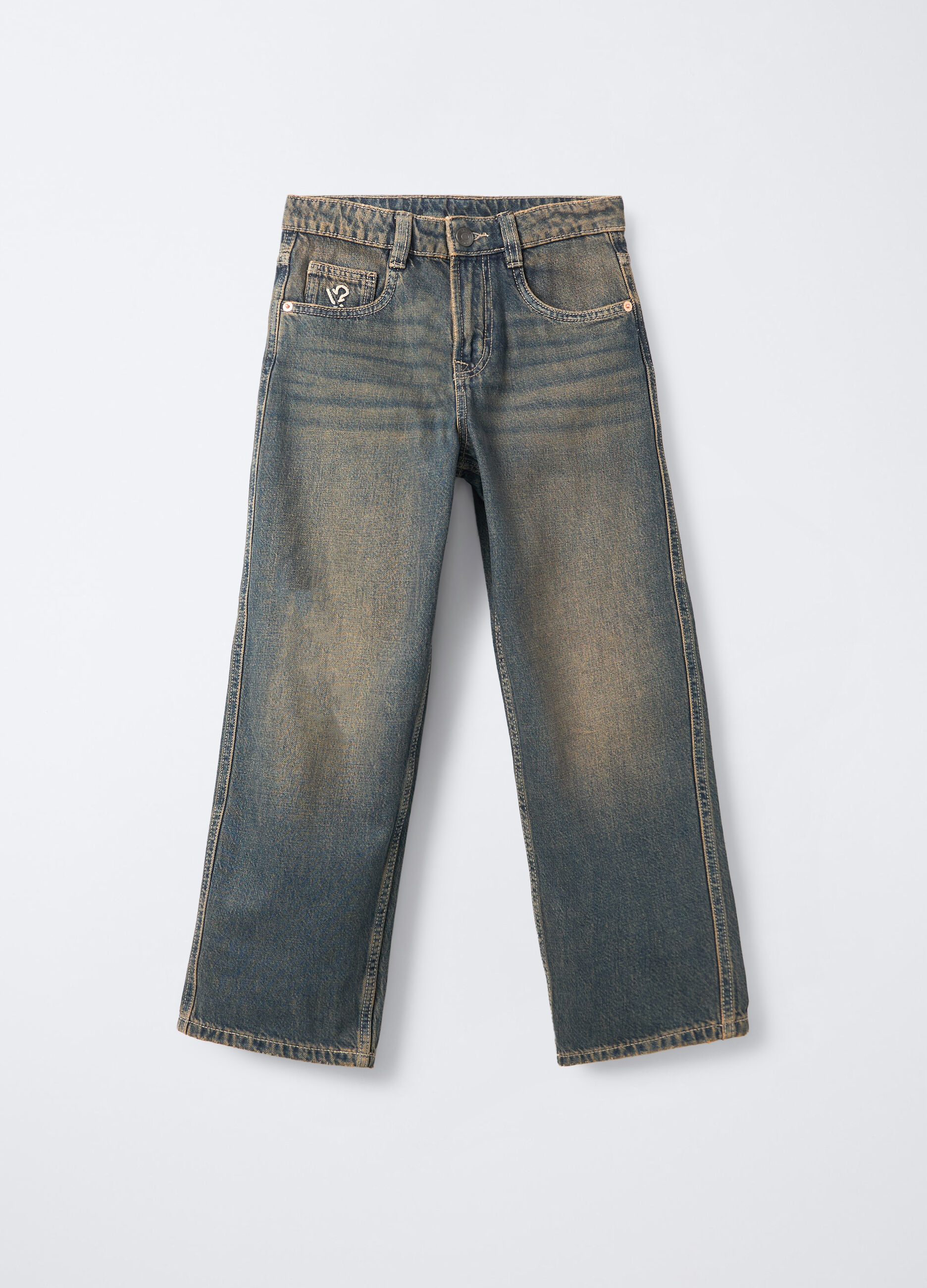 Pantaloni in denim di puro cotone Skater Fit ragazzo_0
