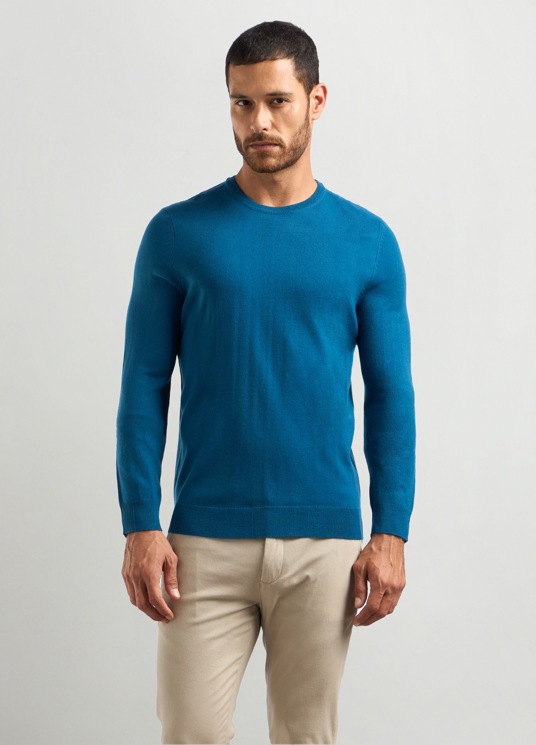 Maglione girocollo maglia rasata uomo_0