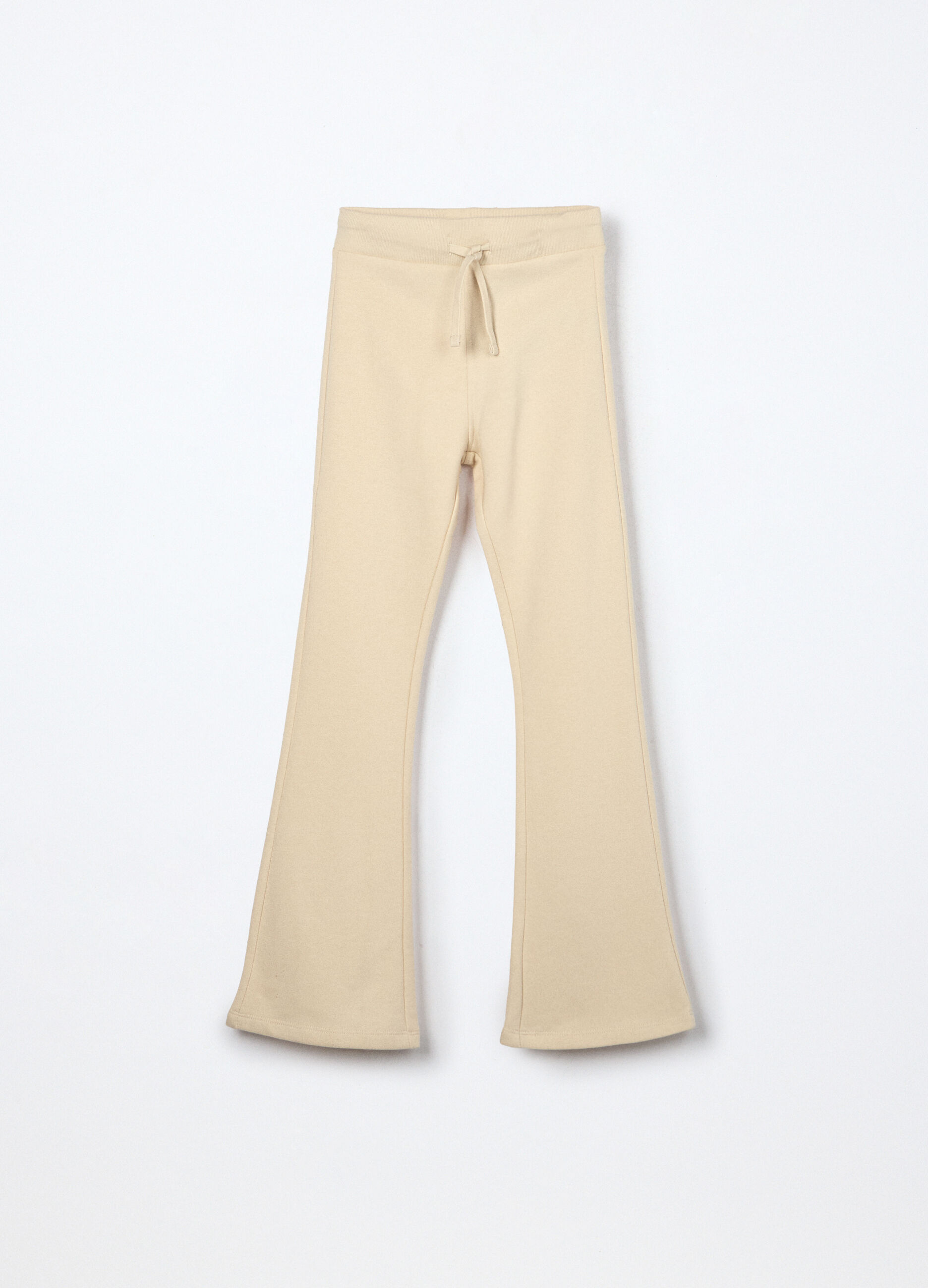 Jogger flare fit in misto cotone fleece ragazza_0