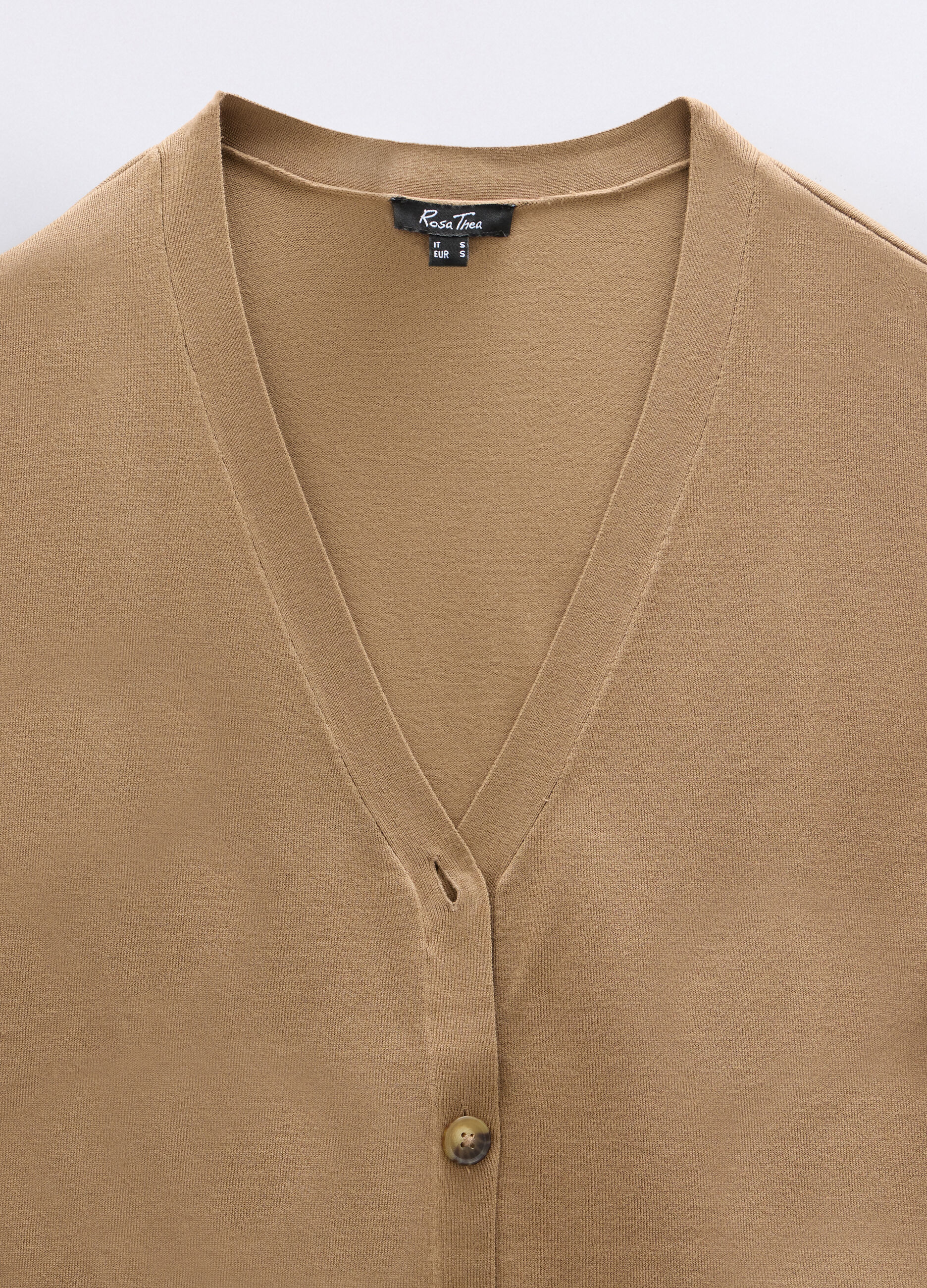 Cardigan con scollo a V in maglia rasata donna curvy_2