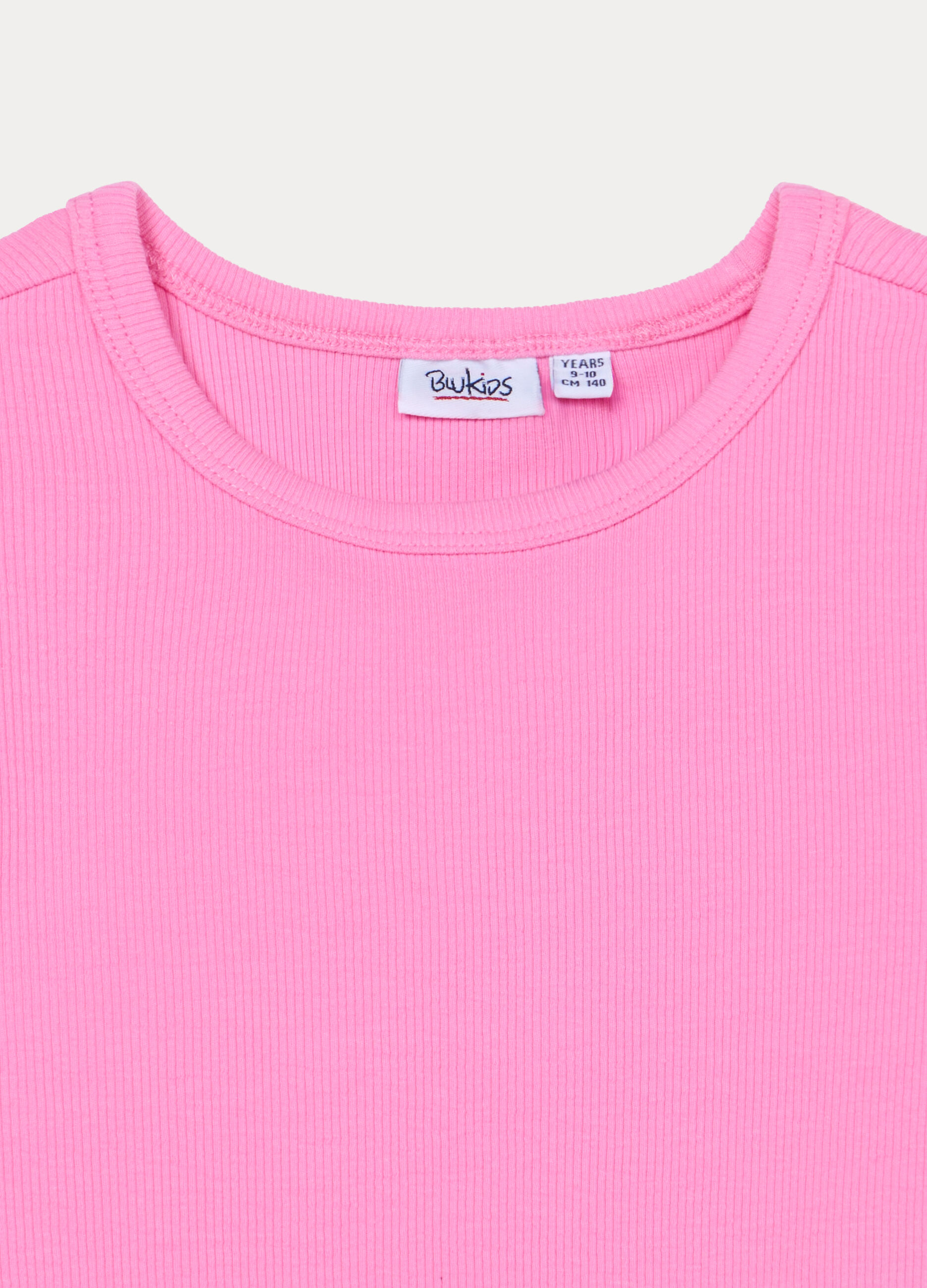 T-shirt in costina di cotone stretch ragazza_2