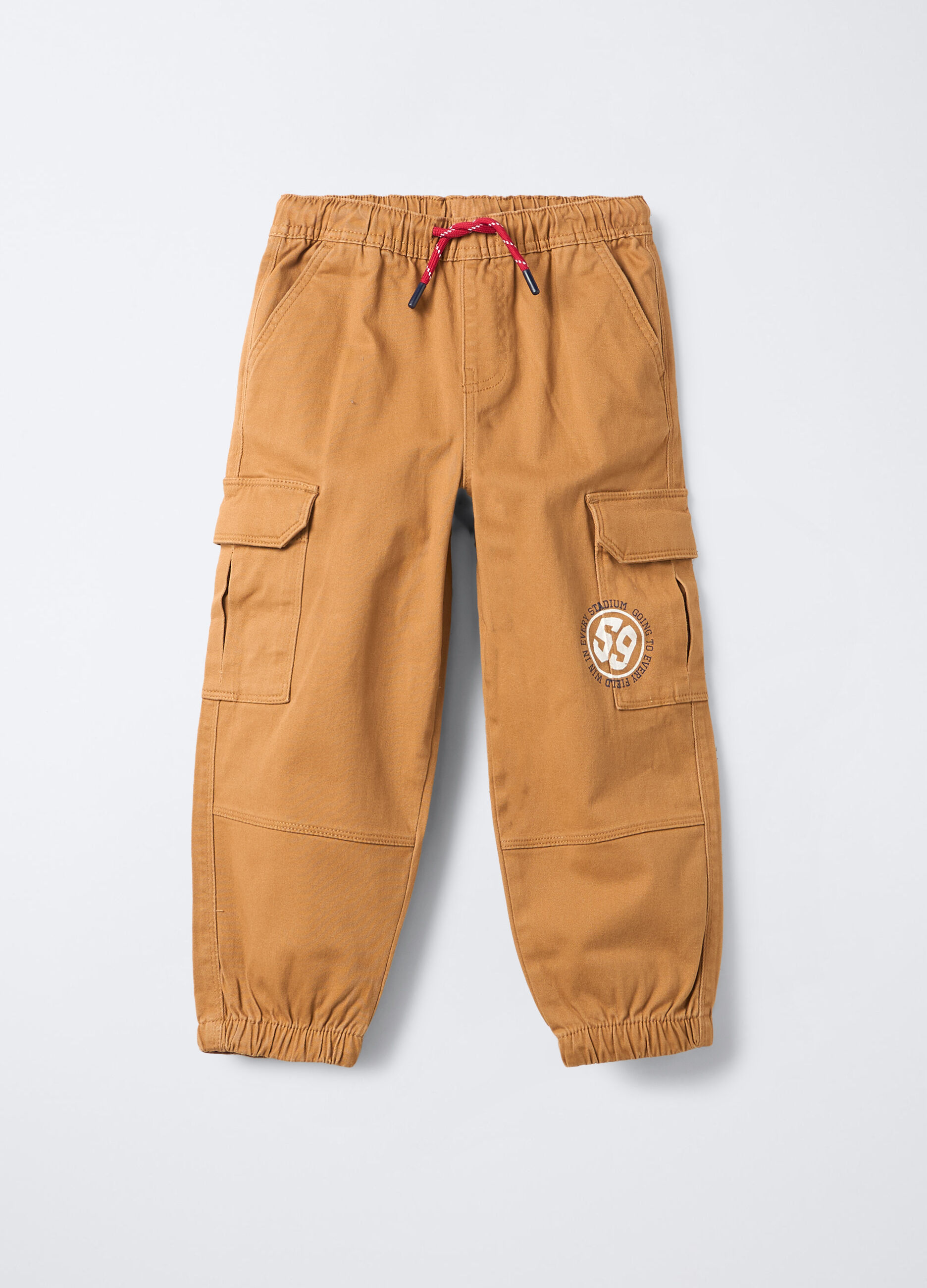Pantaloni cargo in cotone stretch Straight Fit bambino_0
