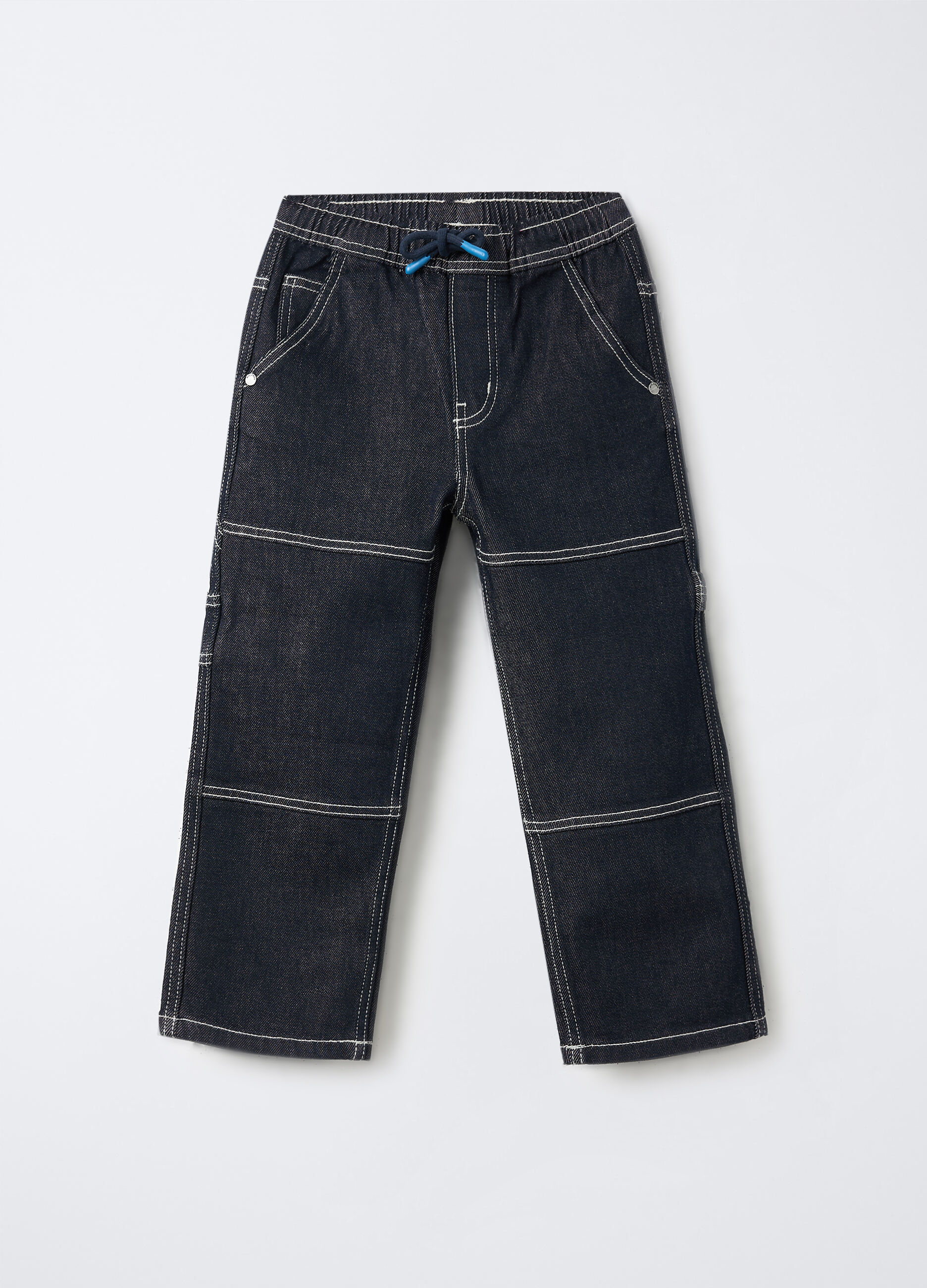 Jogger in denim misto cotone Wide Leg bambino_0
