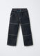 Jogger in denim misto cotone Wide Leg bambino_0