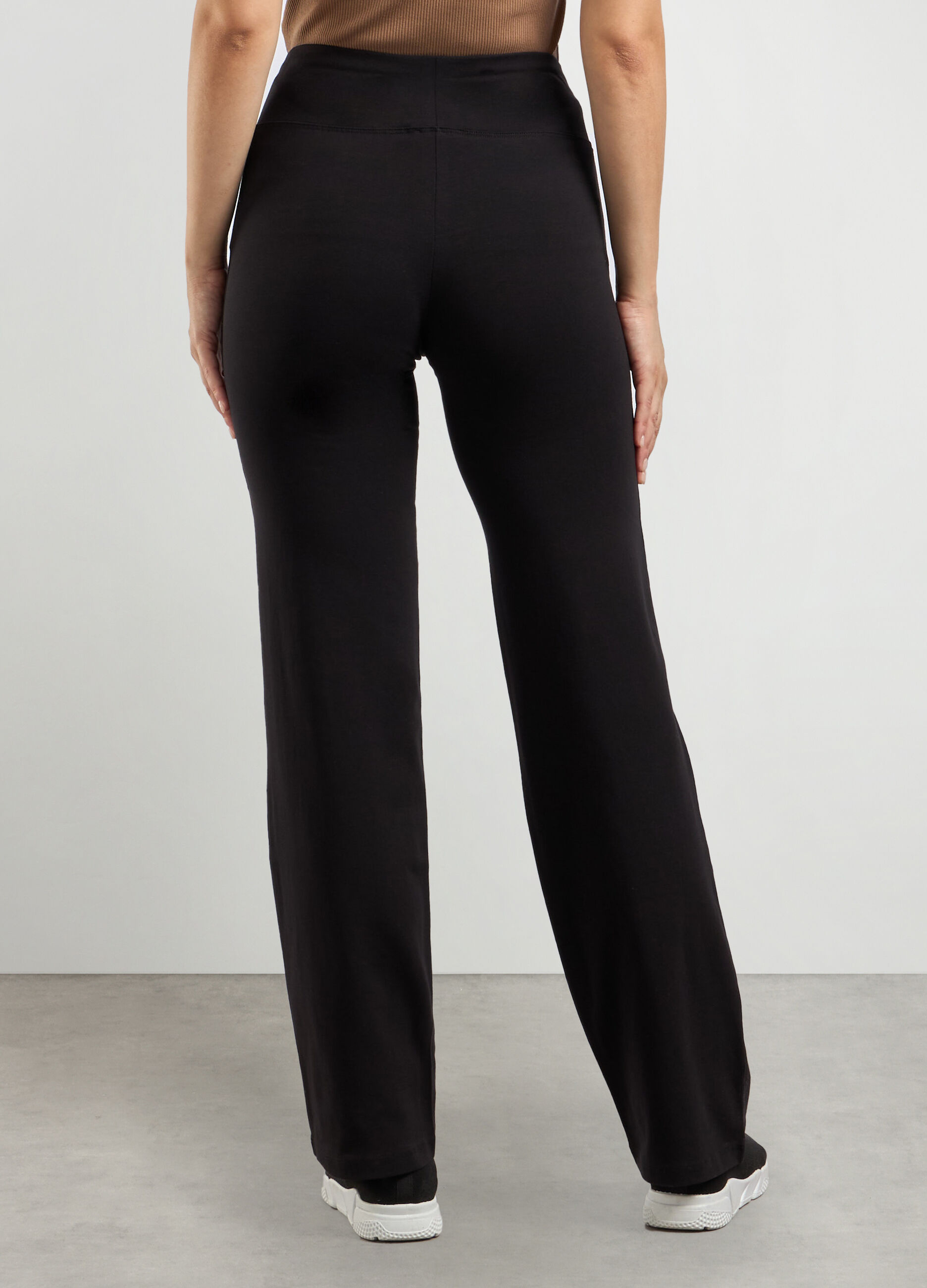 Leggings palazzo in cotone stretch donna_1