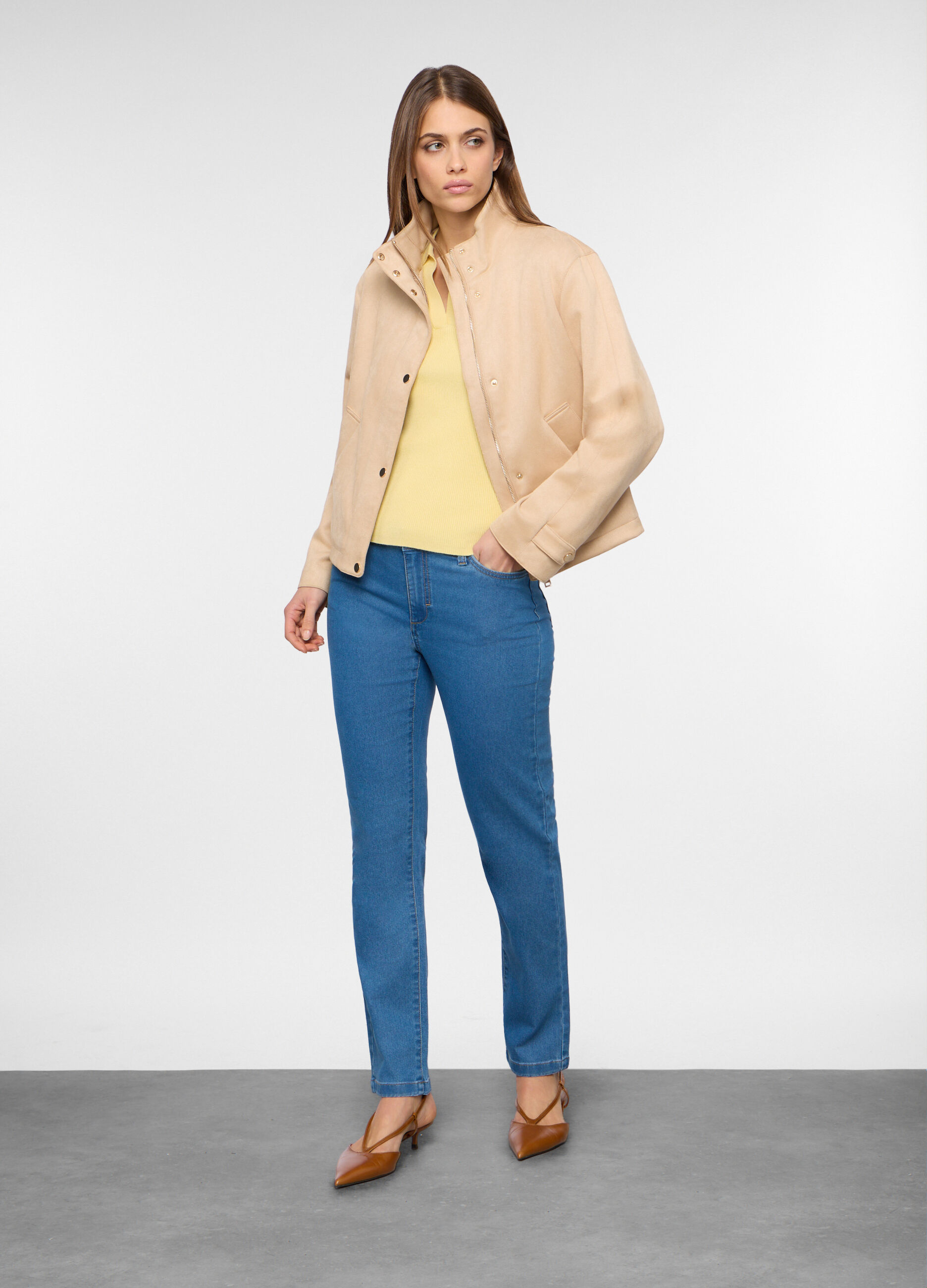 Pantaloni in denim stretch donna_0