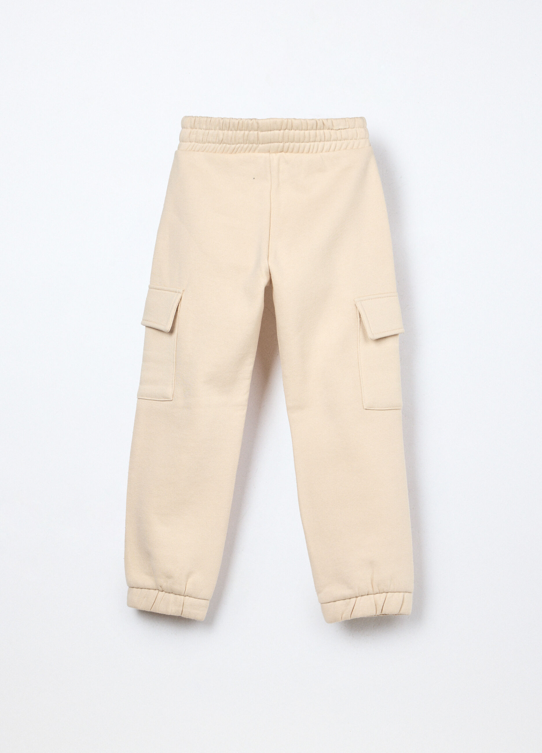 Jogger cargo in misto cotone fleece bambina_1
