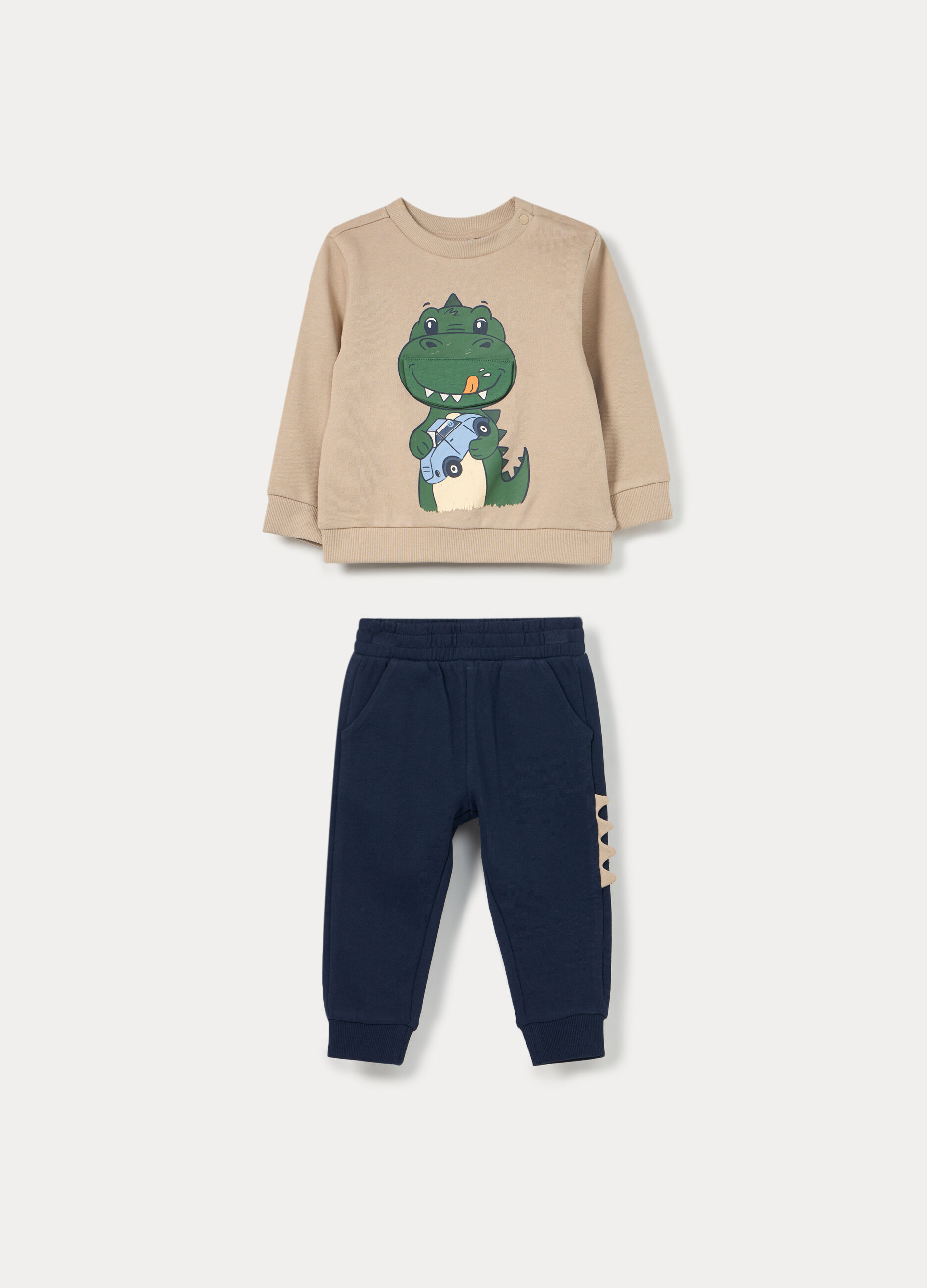 Jogging set in french terry di puro cotone bimbo_0