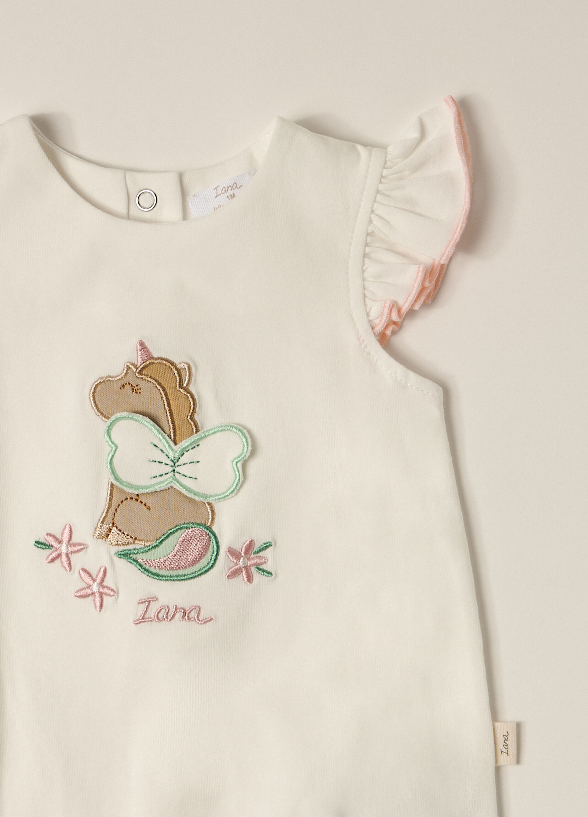 Pagliaccetto in cotone stretch IANA neonata_1
