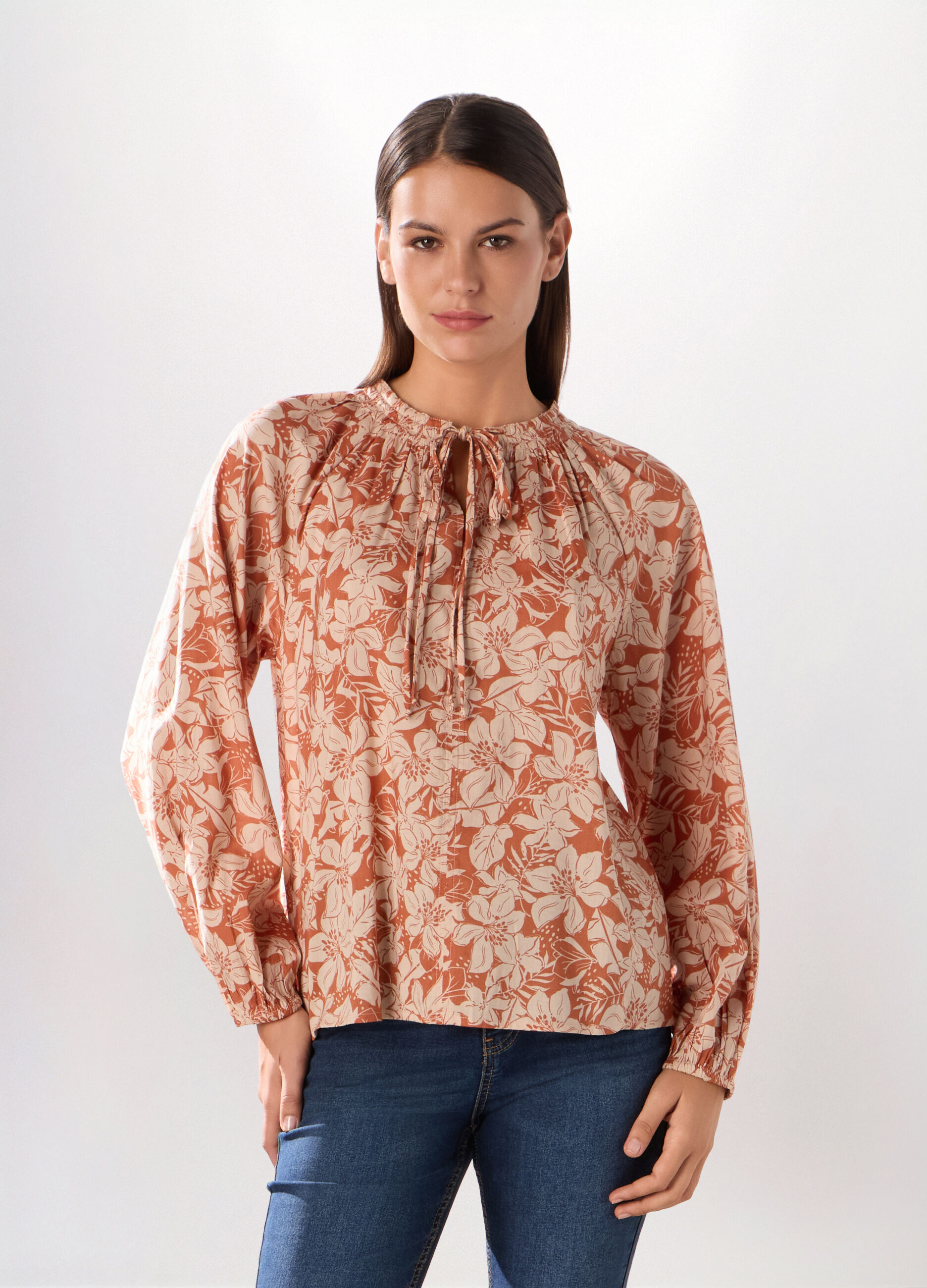 Blusa in misto cotone donna_0