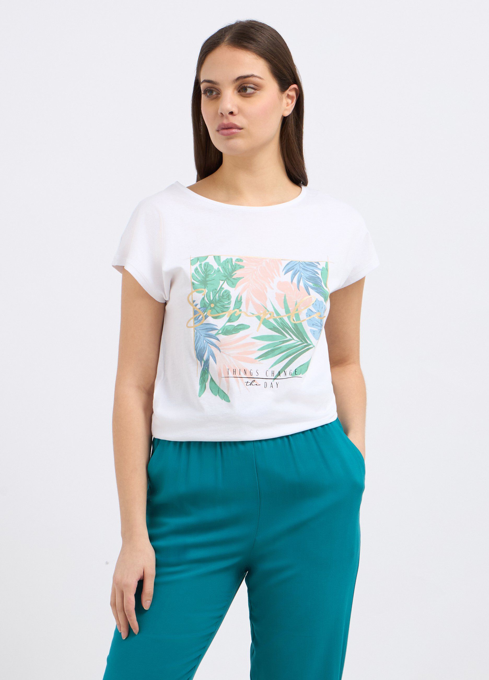 T-shirt in puro cotone donna_0