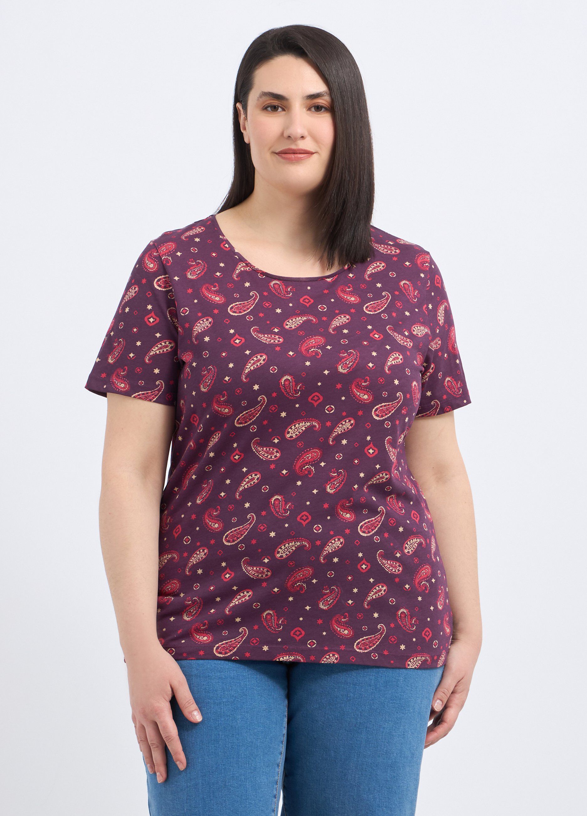 T-shirt in puro cotone donna curvy_0