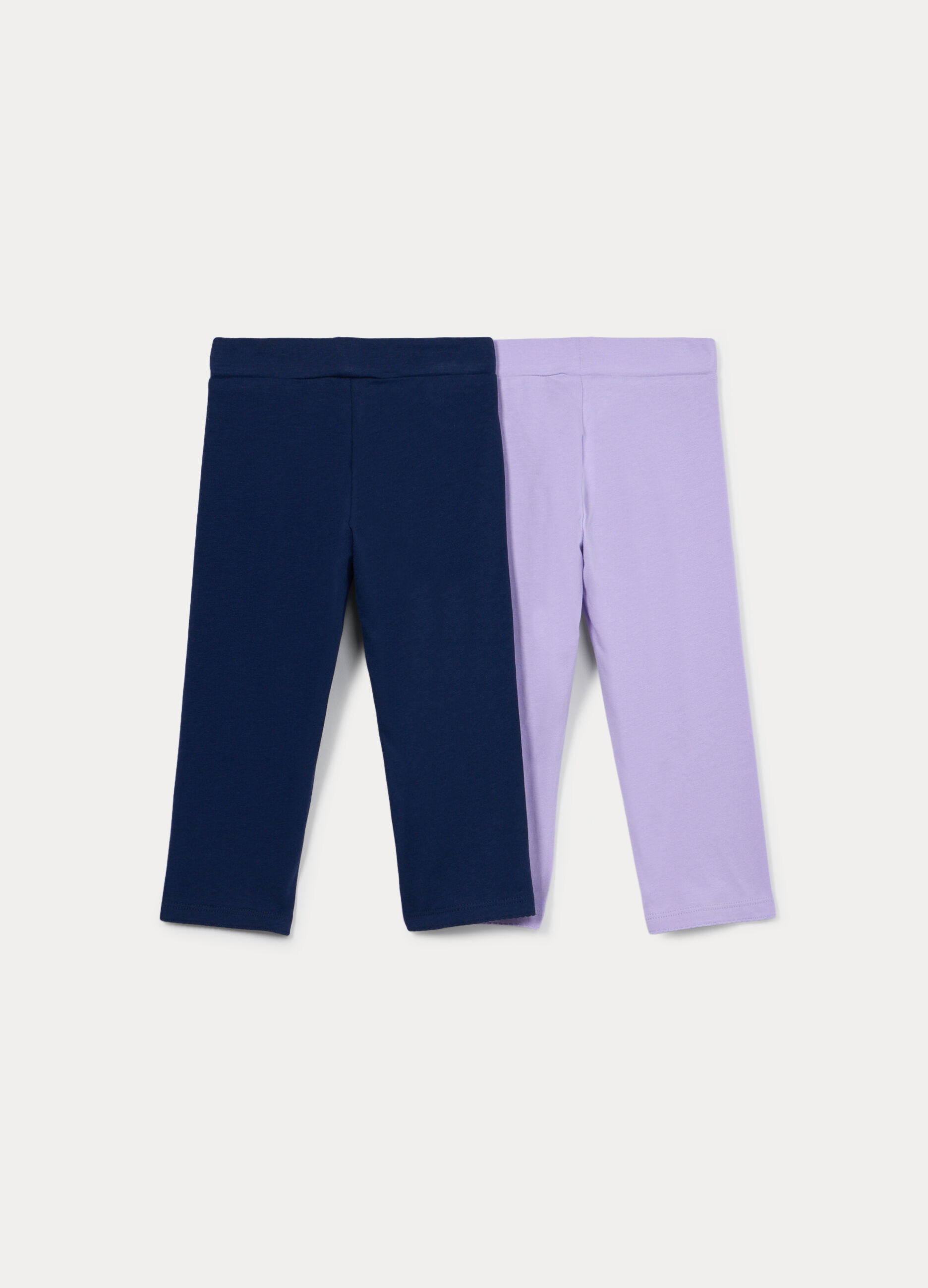 Pack 2 leggings Capri slim fit in jersey di cotone stretch bambina_1