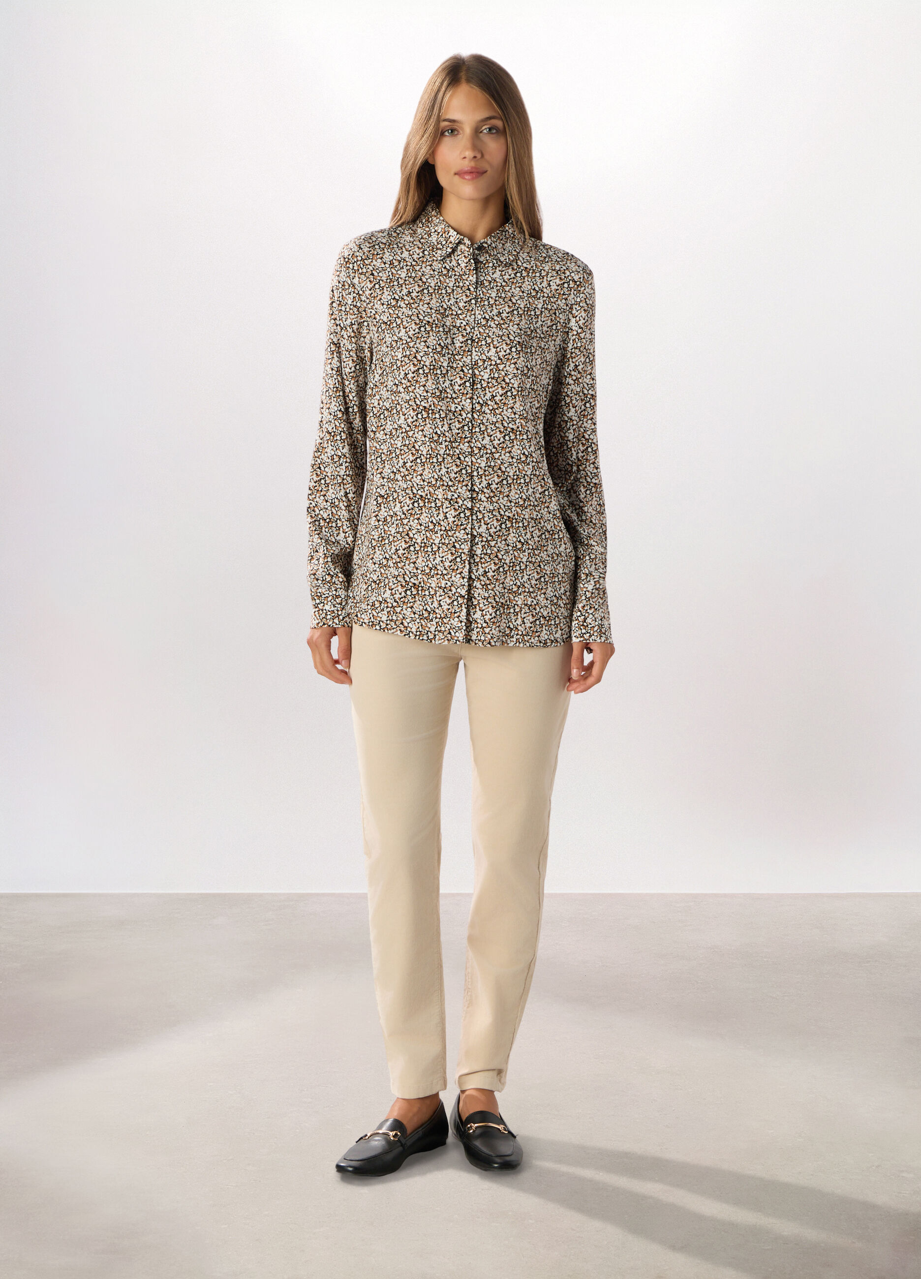 Jeggings in velluto a coste di cotone stretch donna_0