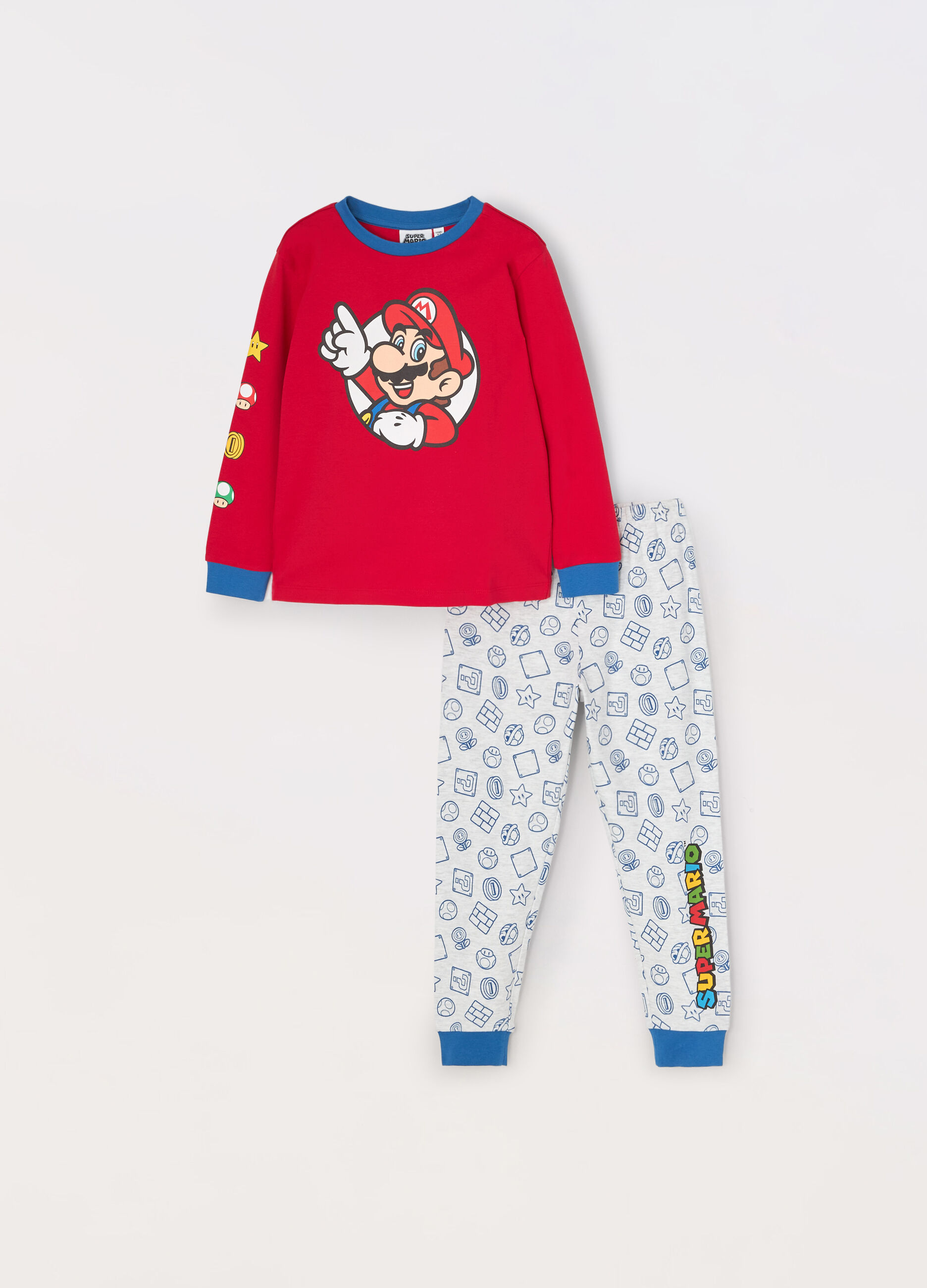 Pigiama lungo in puro cotone bambino Super Mario_0
