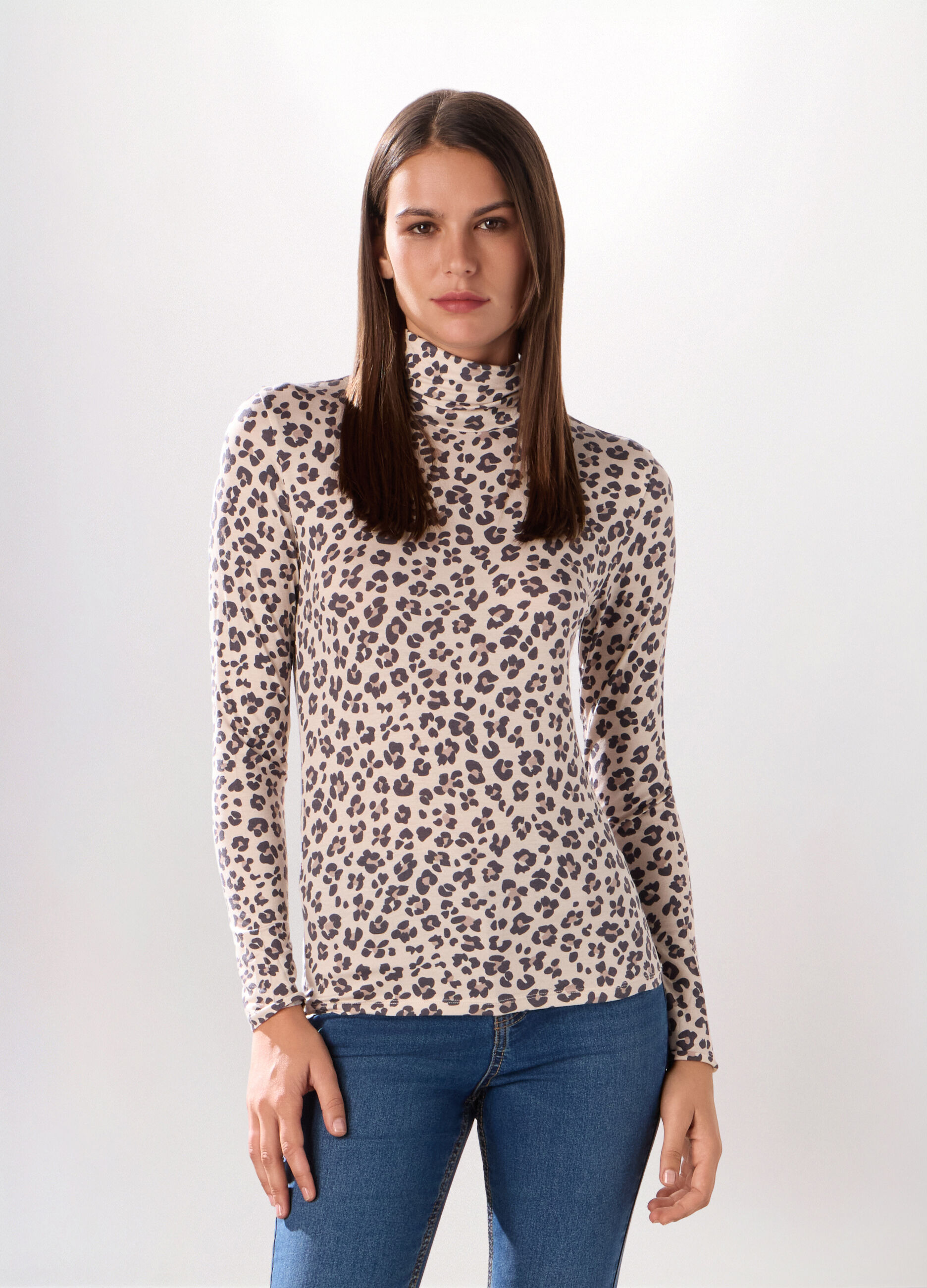 Lupetto in jersey di viscosa stretch donna_0