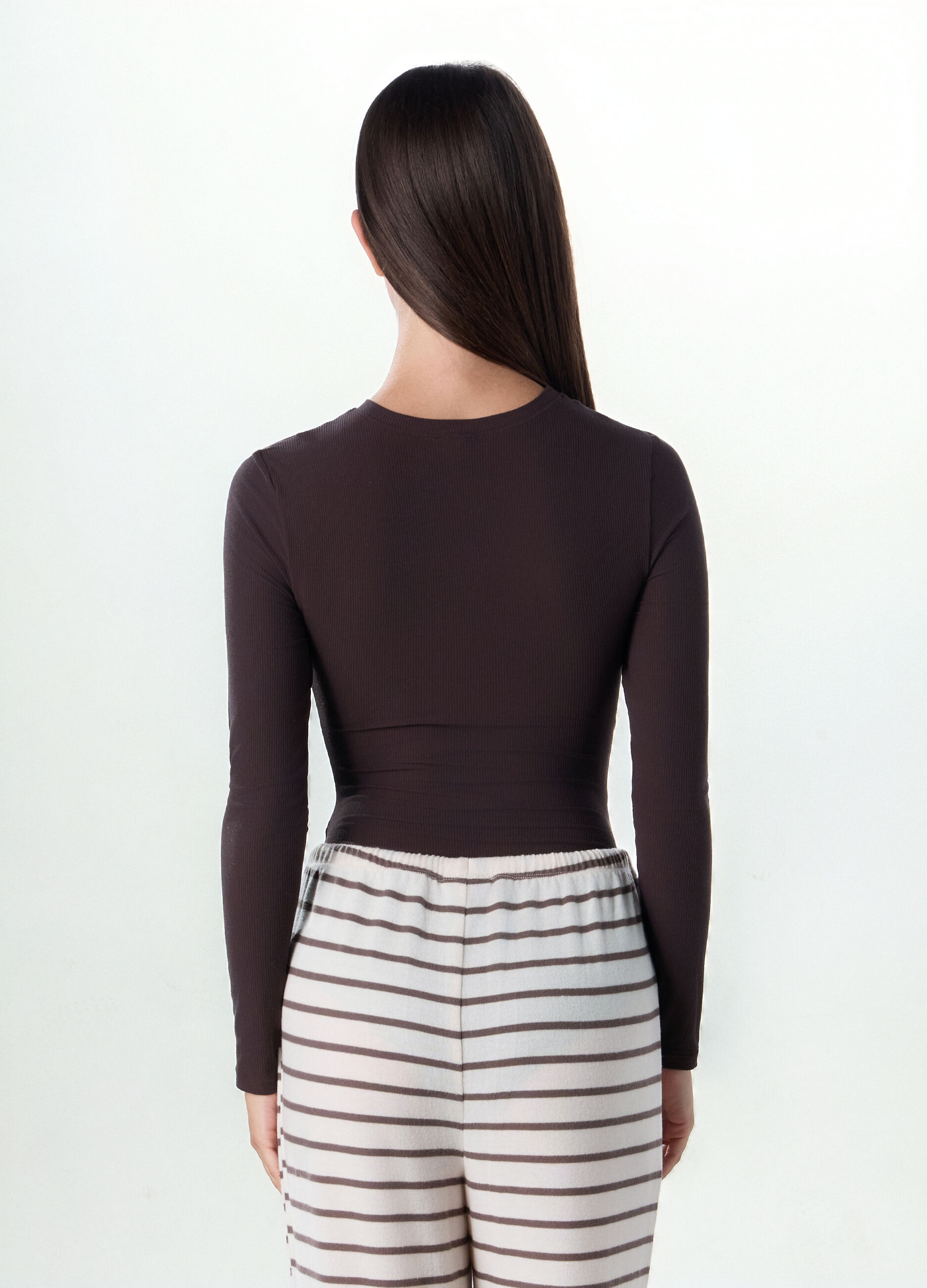 Body in costina di misto modal a manica lunga_1