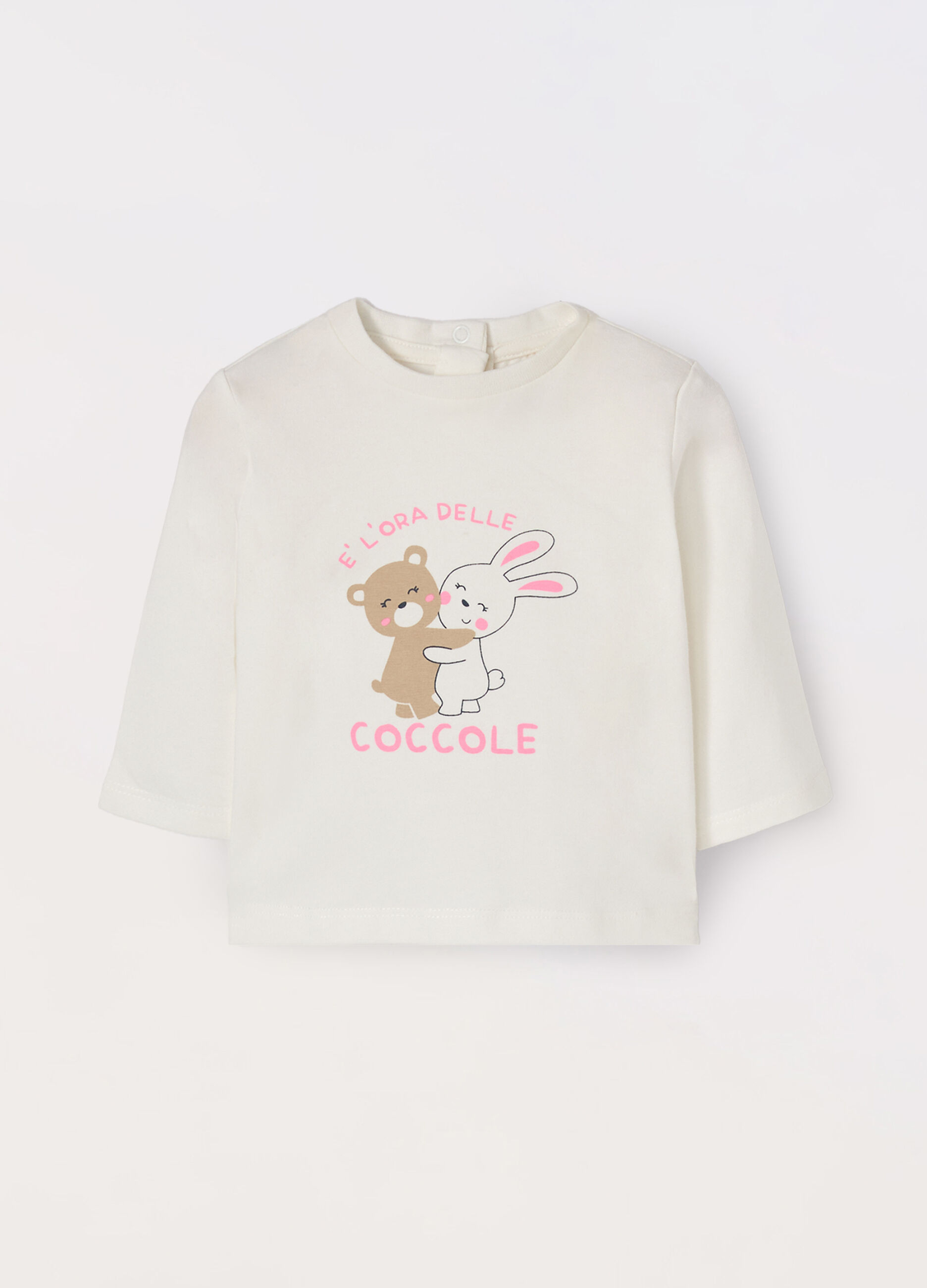 T-shirt in cotone stretch neonata_0