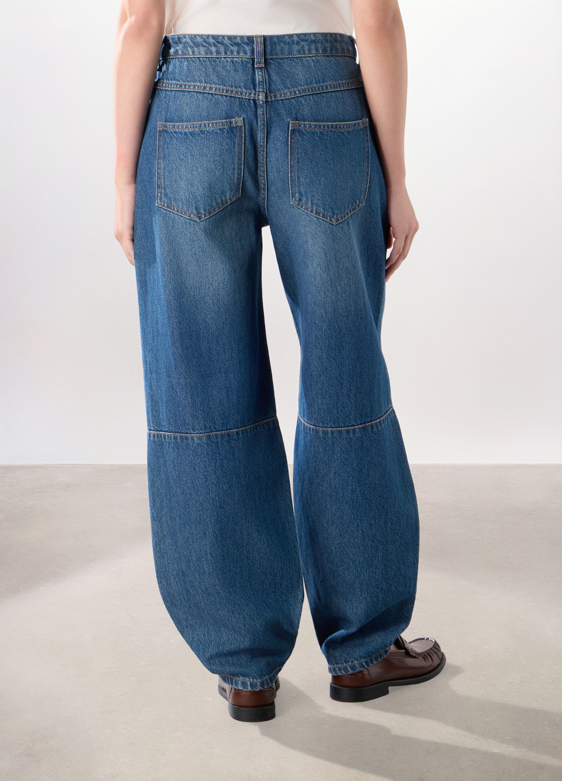 Pantaloni in denim di puro cotone donna_1