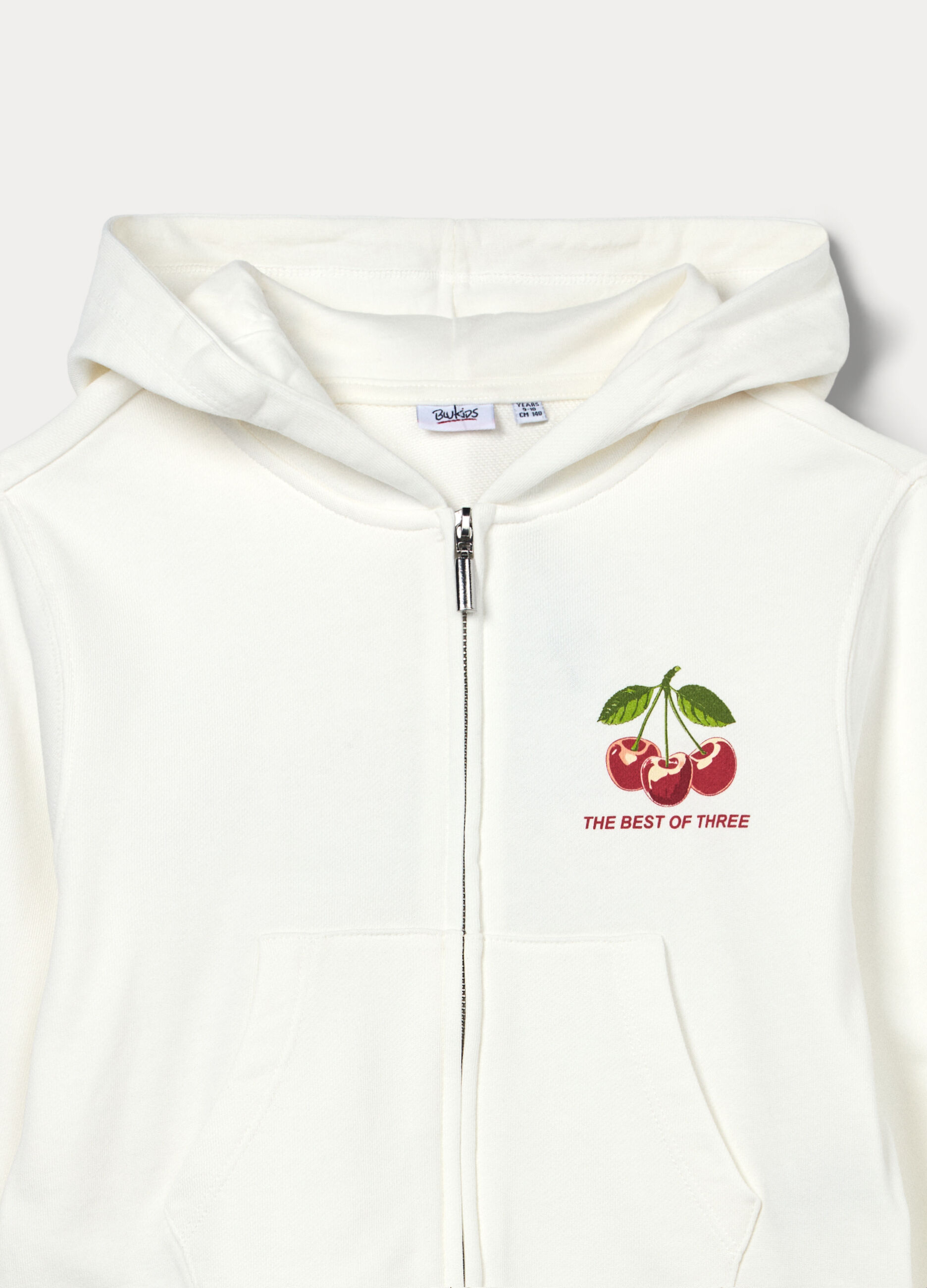 Felpa con cappuccio in french terry di puro cotone ragazza_2