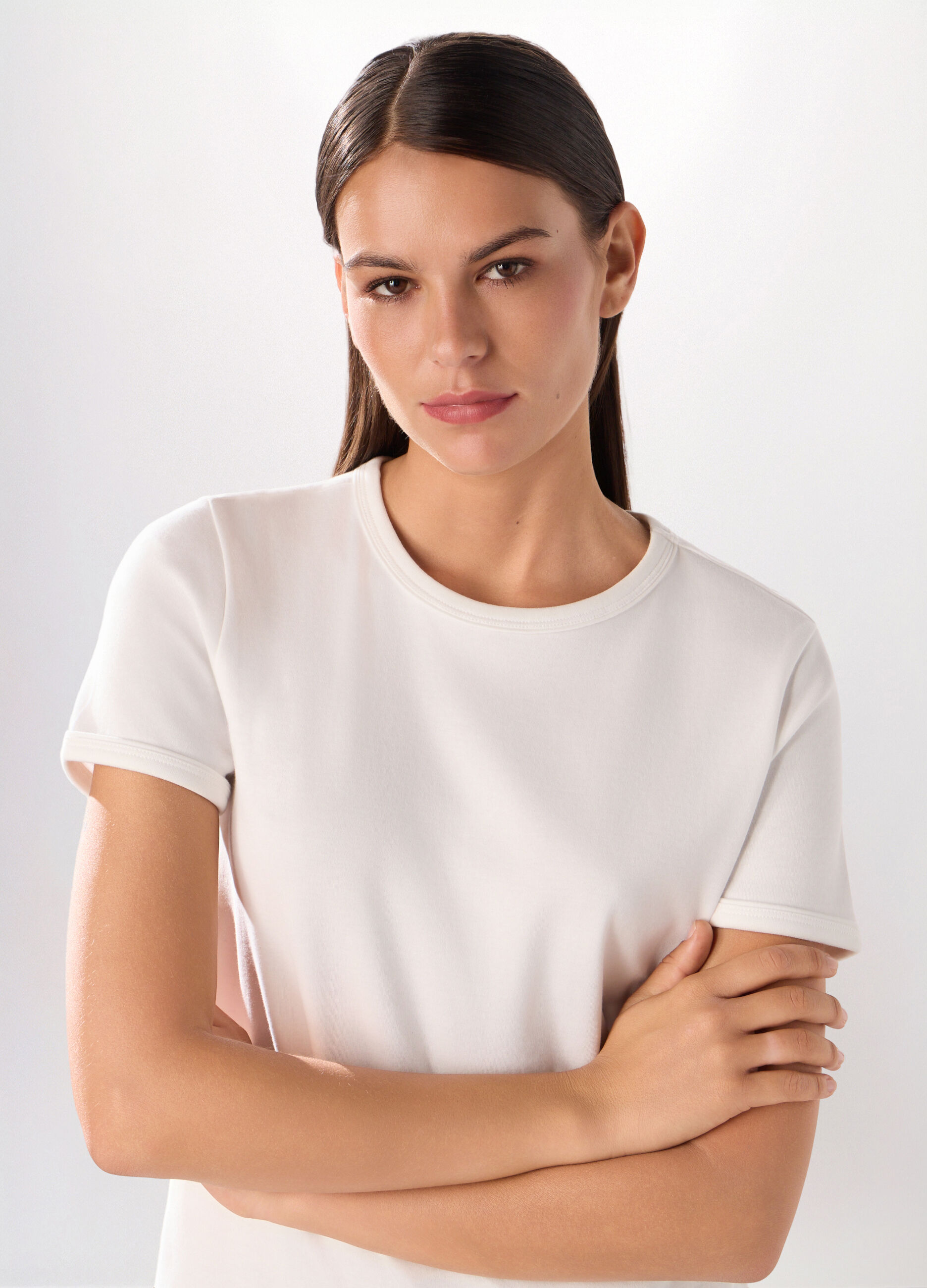T-shirt in interlock di puro cotone donna_2