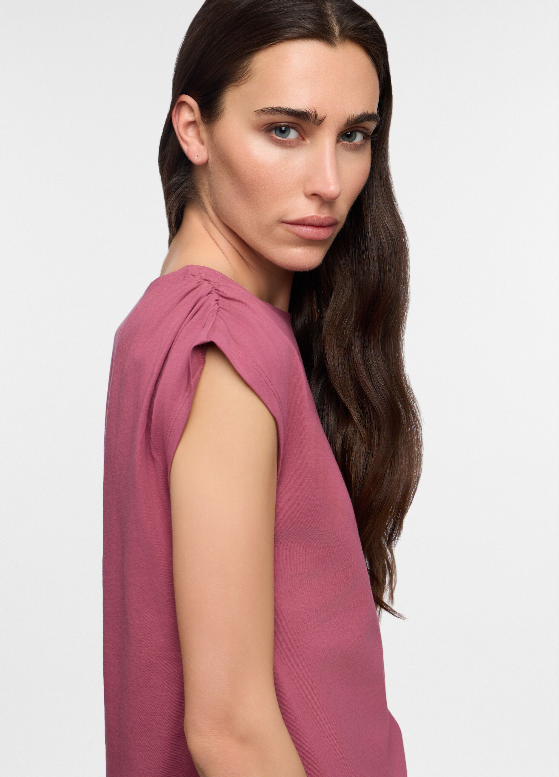 T-shirt girocollo stretch donna_2