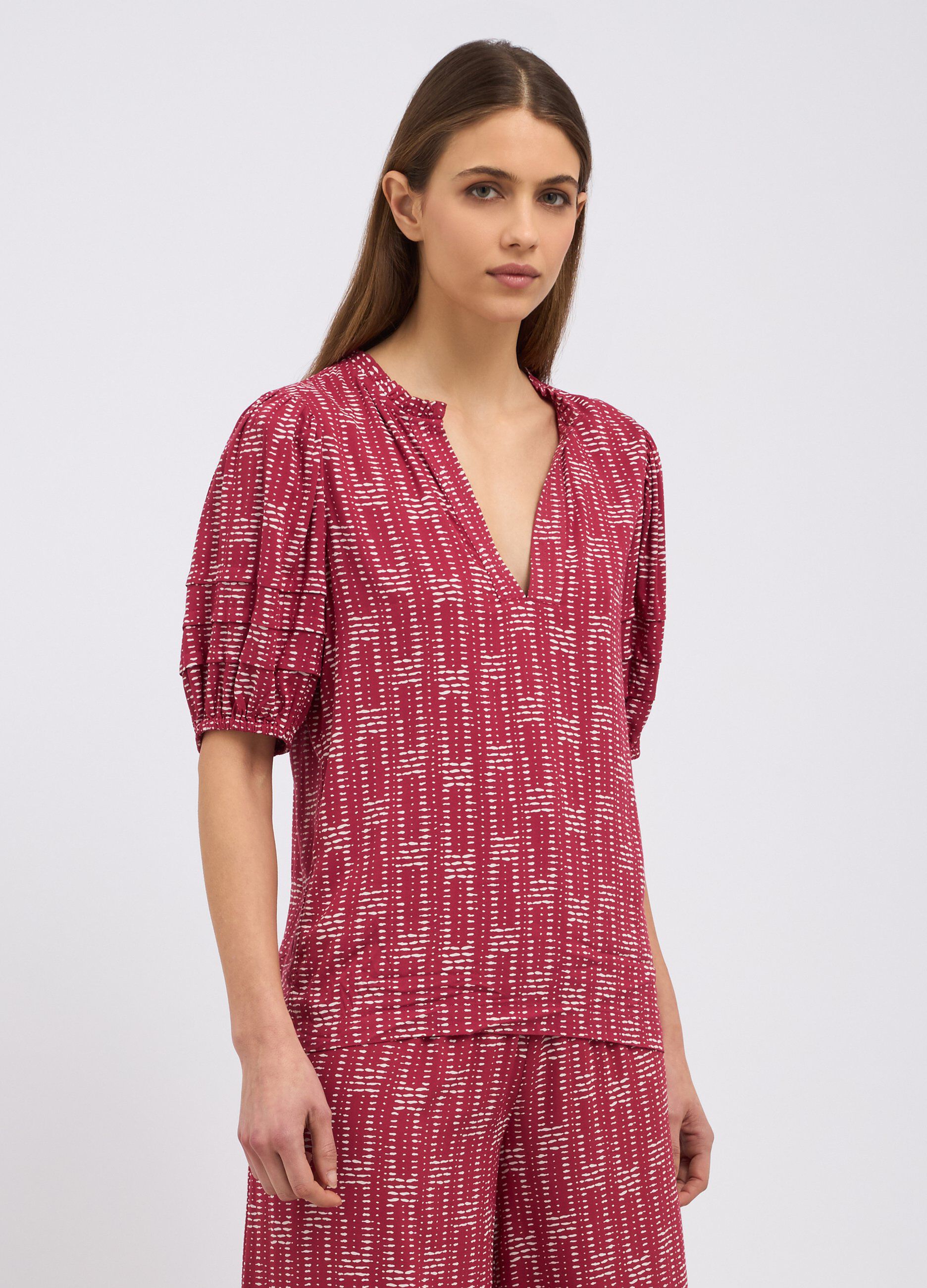 Blusa in pura viscosa con stampa donna_0