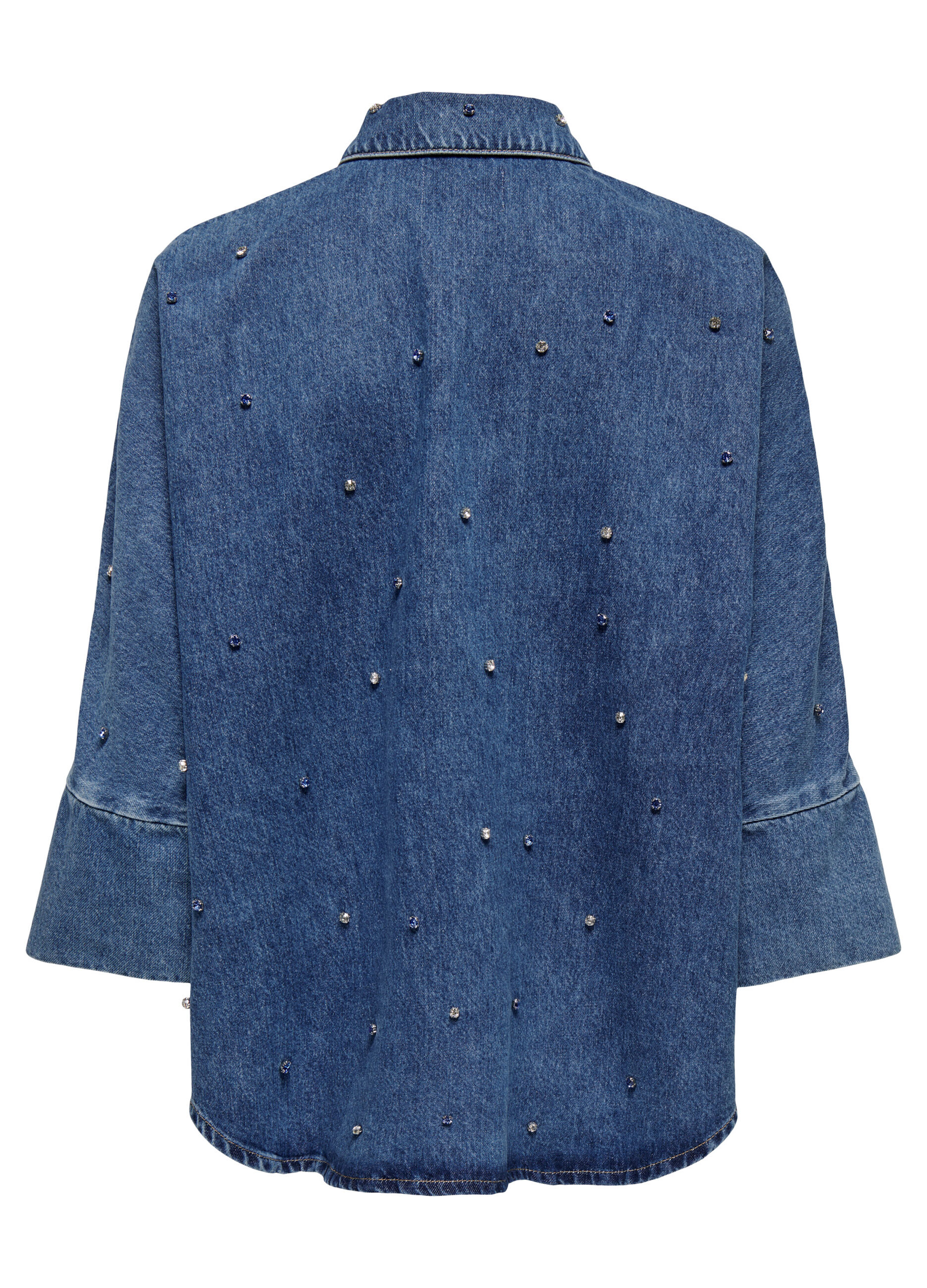 Camicia in denim con strass donna_6