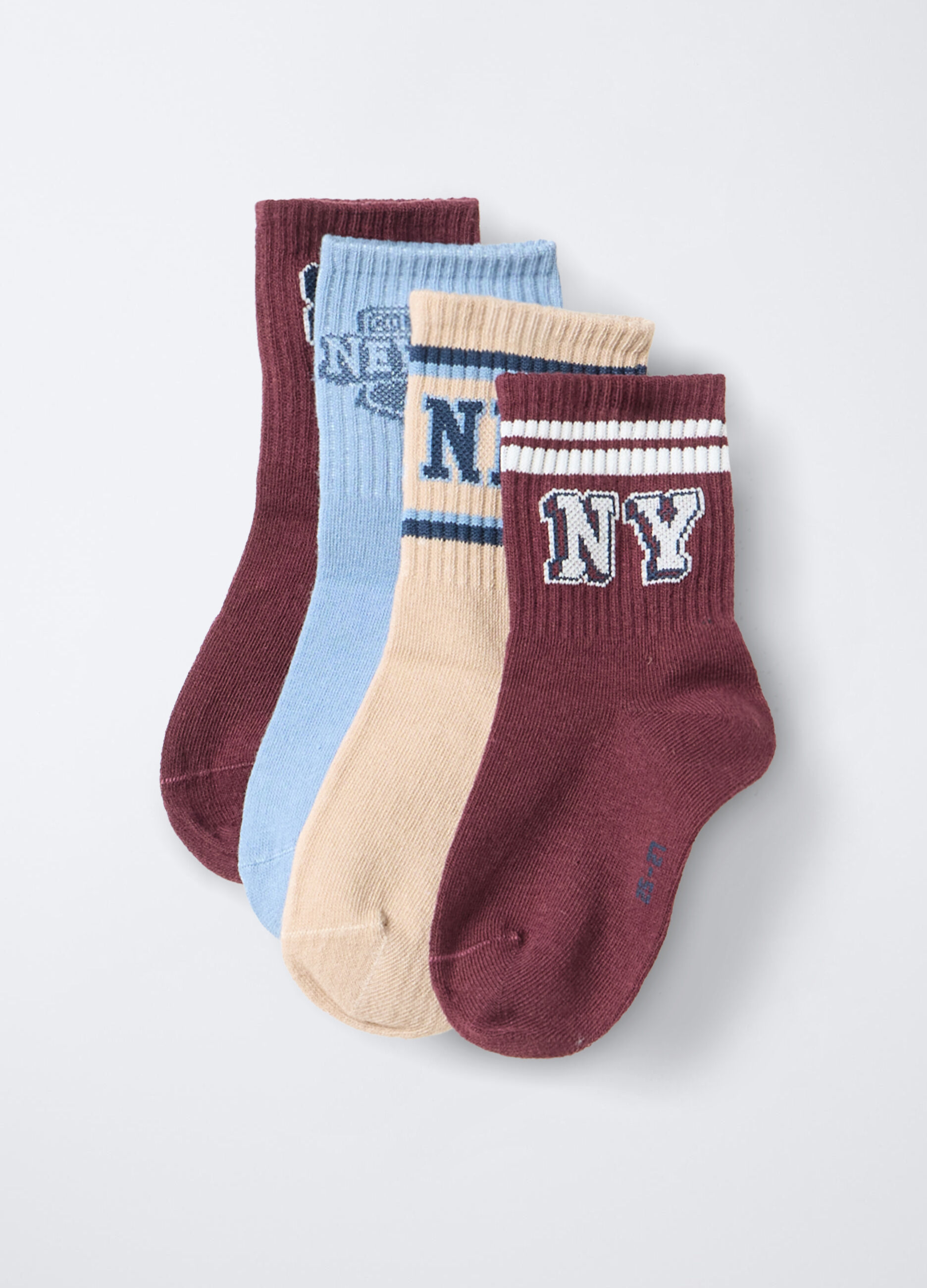 Pack 4 calze corte in cotone stretch bambino_0