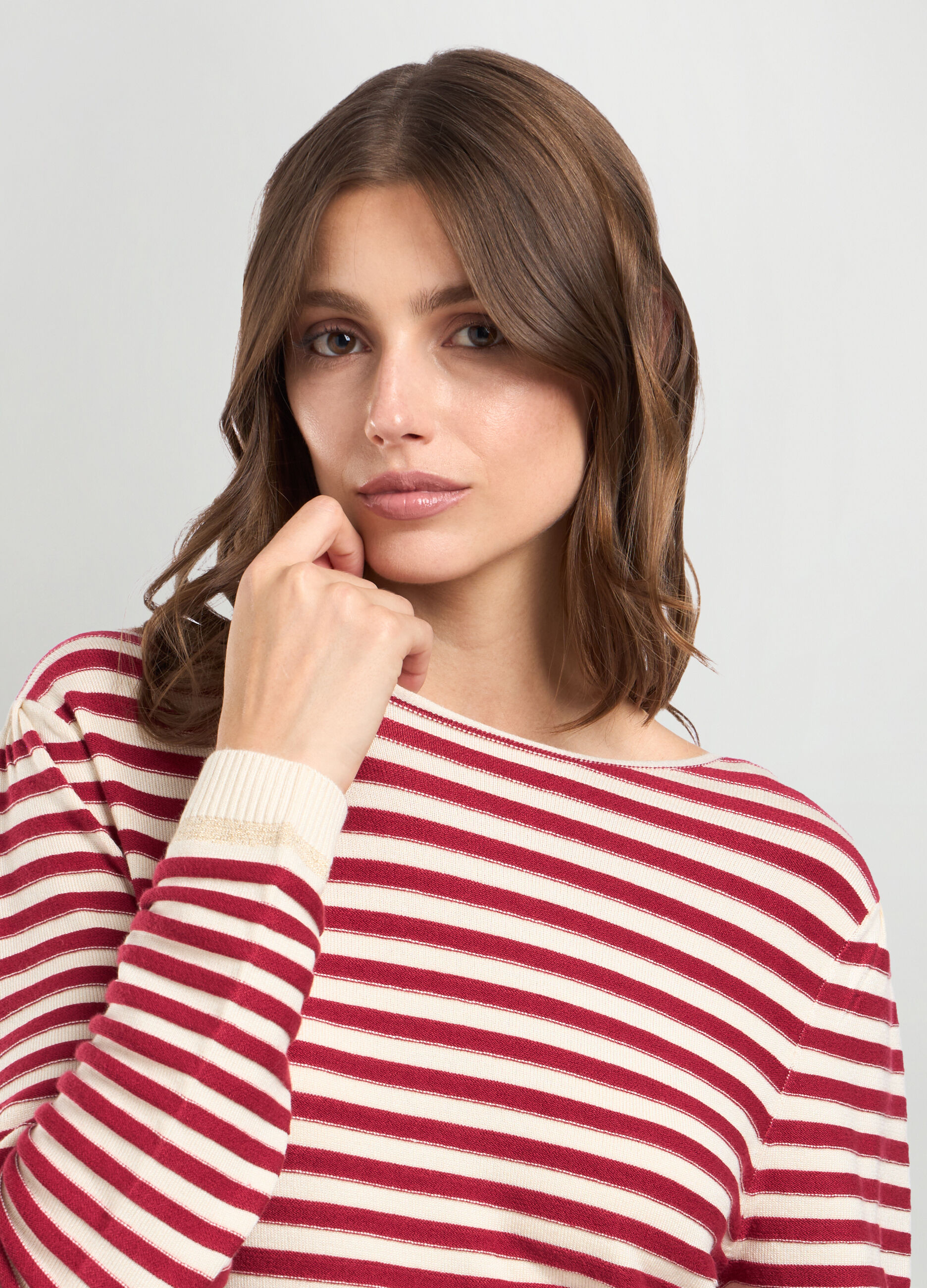 Pullover misto viscosa a righe donna_2