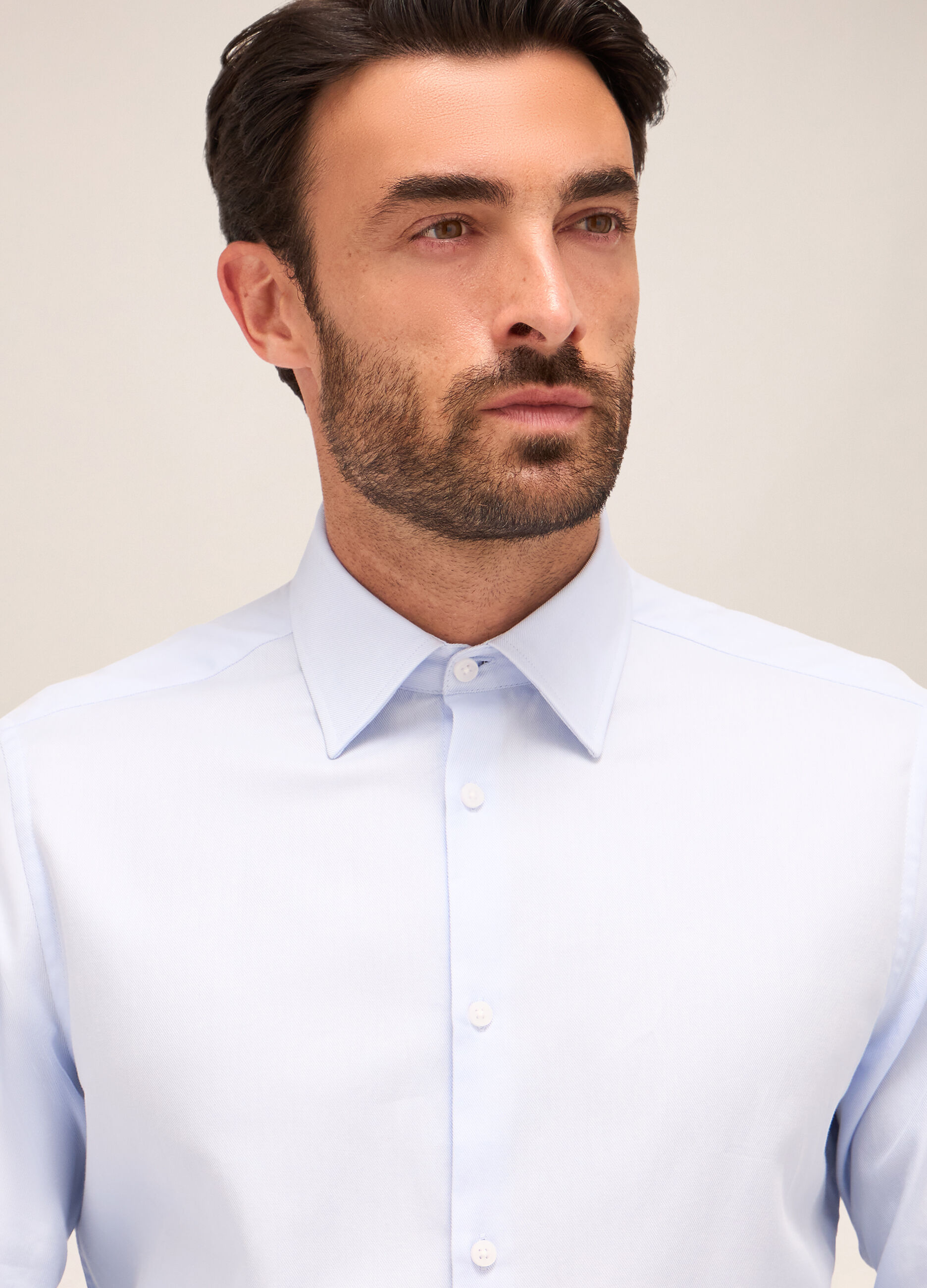 Camicia slim fit colletto italiano in cotone uomo_2