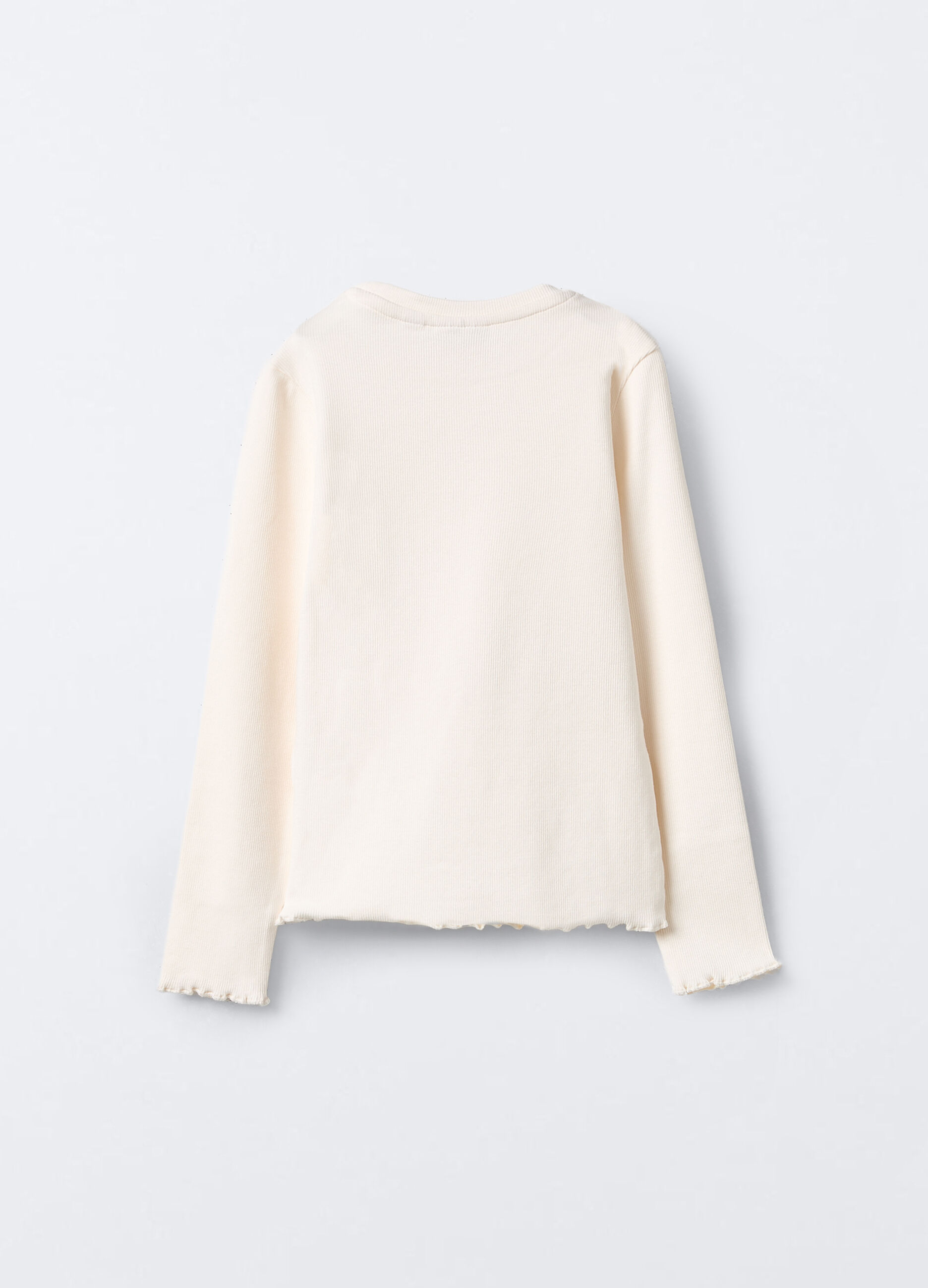 T-shirt in costina di cotone stretch bambina_1