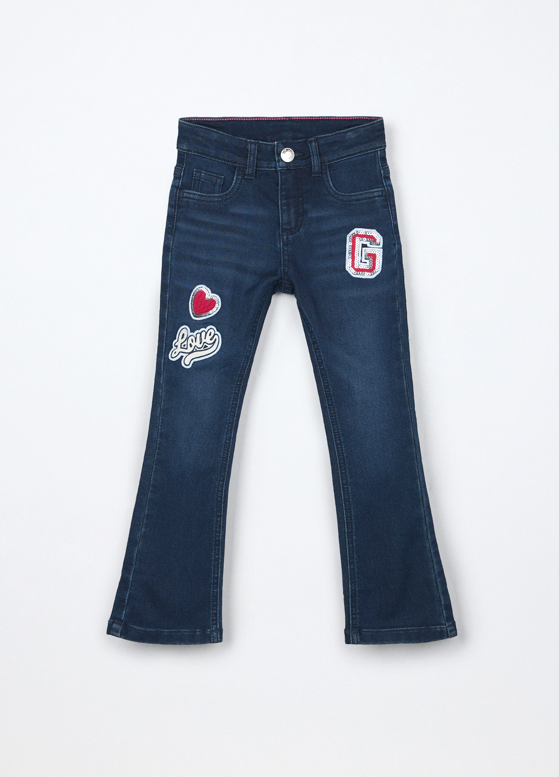 Pantaloni flare fit in denim bambina_0