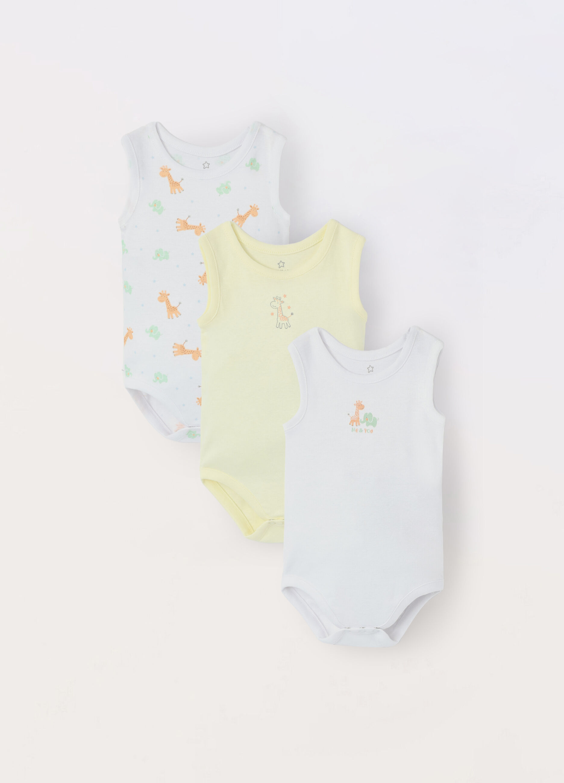 Pack 3 body in puro cotone neonata_0