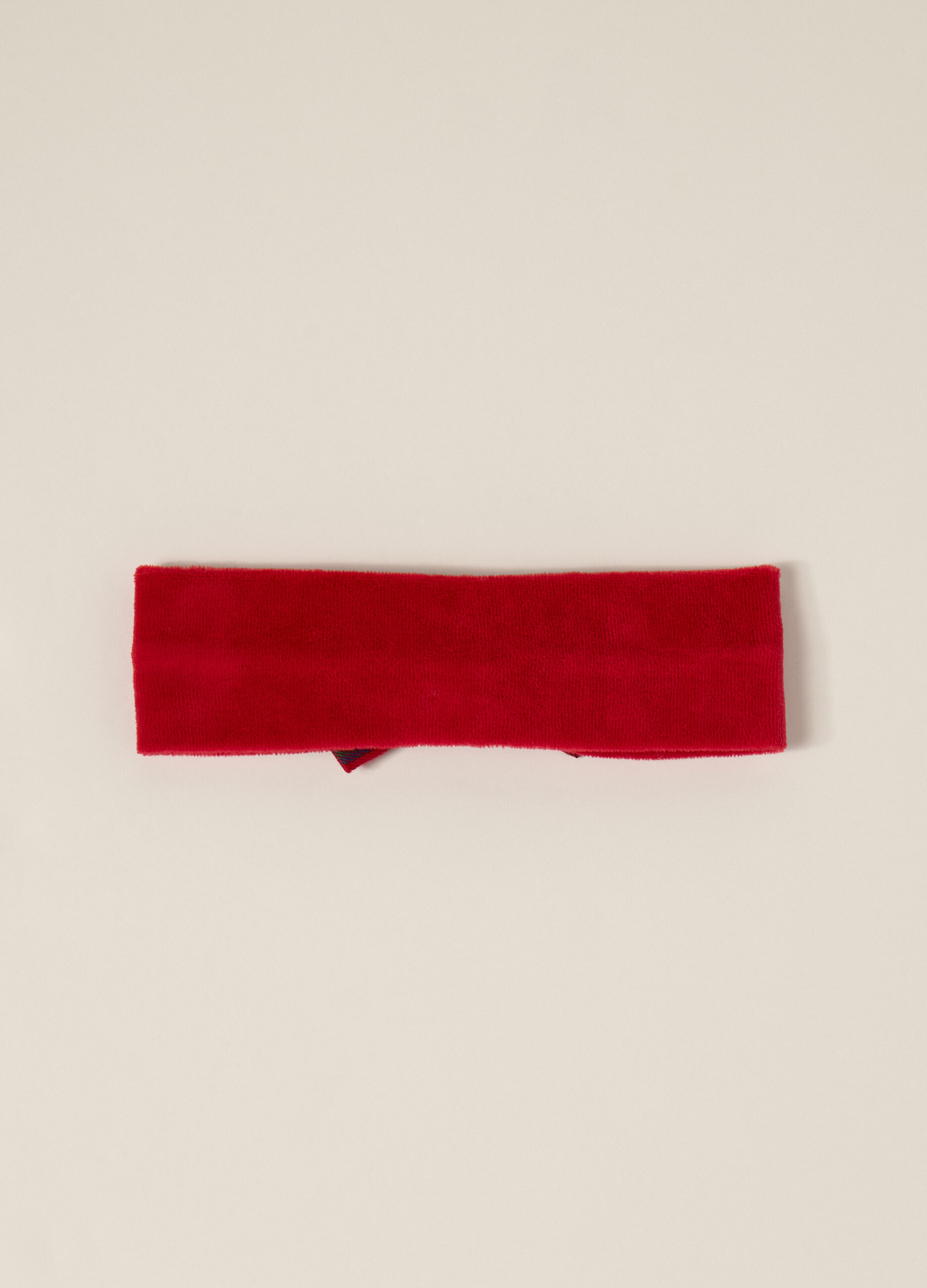 Fascia rossa in velour con fiocco_1