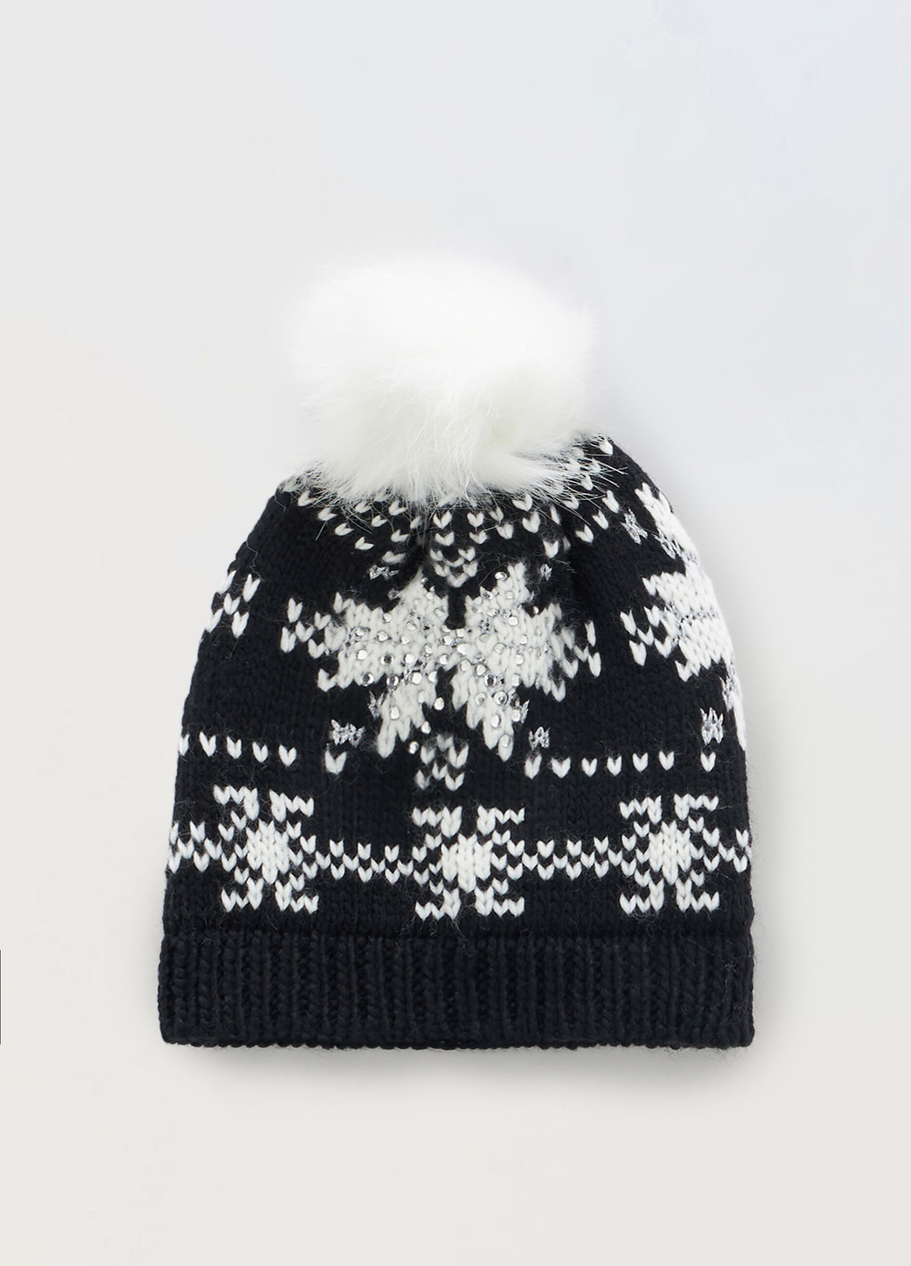Berretto tricot con strass donna_0